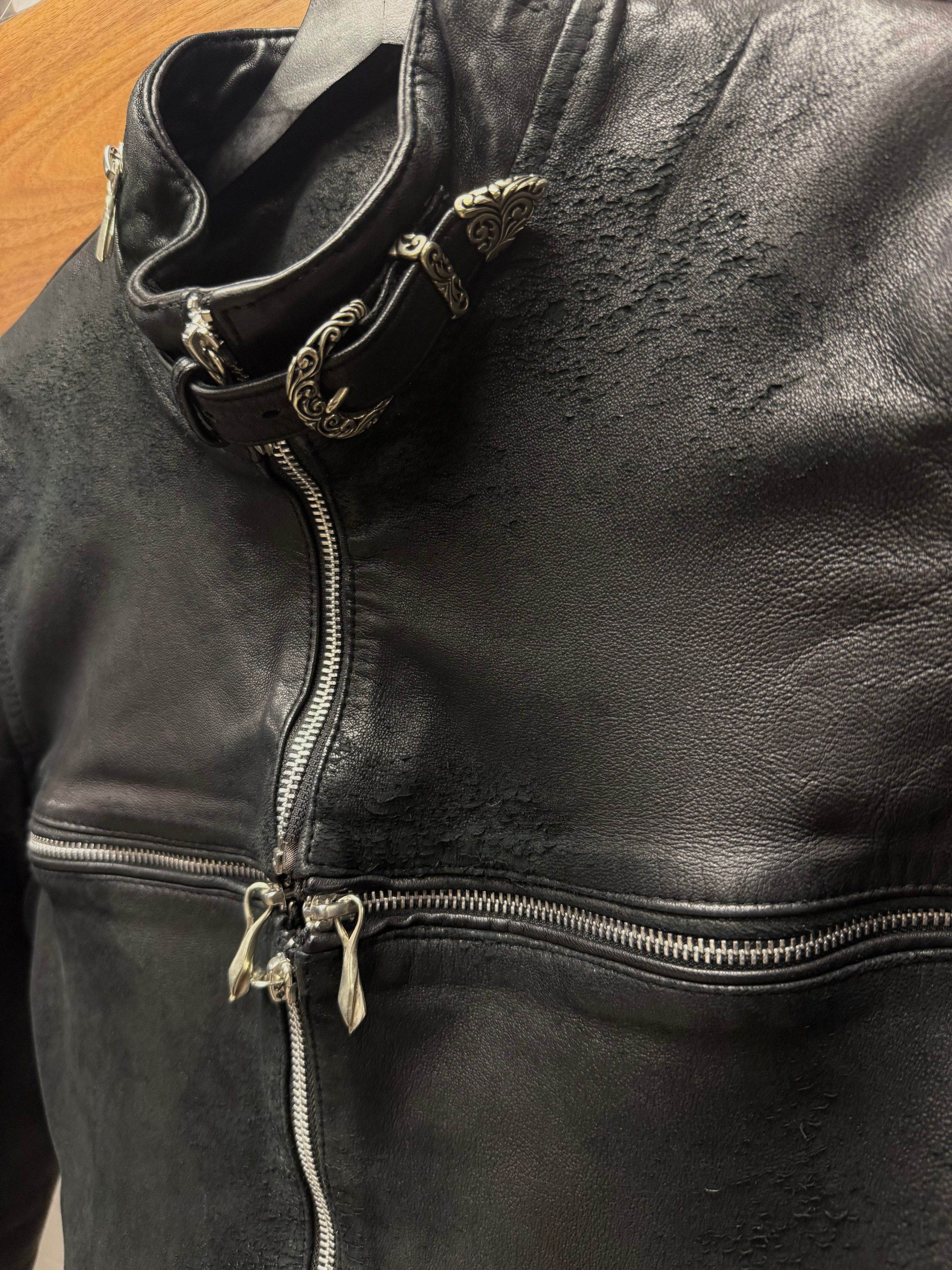 14th Addiction ‘Cross Zip’ Black Lambskin Leather Jacket Size M / US 6-8 / IT 42-44 - 2 Thumbnail