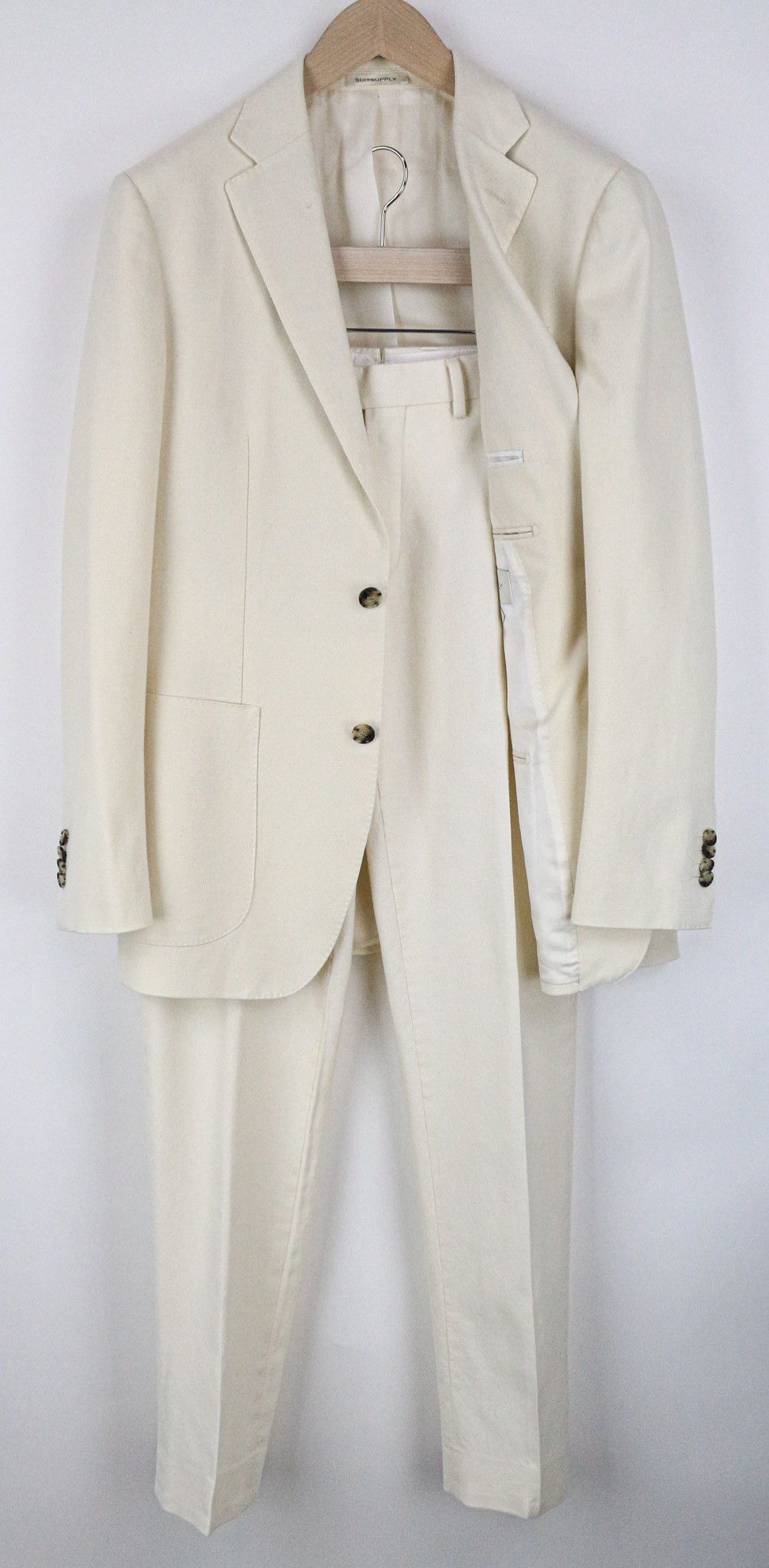 Suitsupply HAVANA UK38R Off-White Slim Cotton 2 Piece Suit 73524 Size 38R - 1 Thumbnail