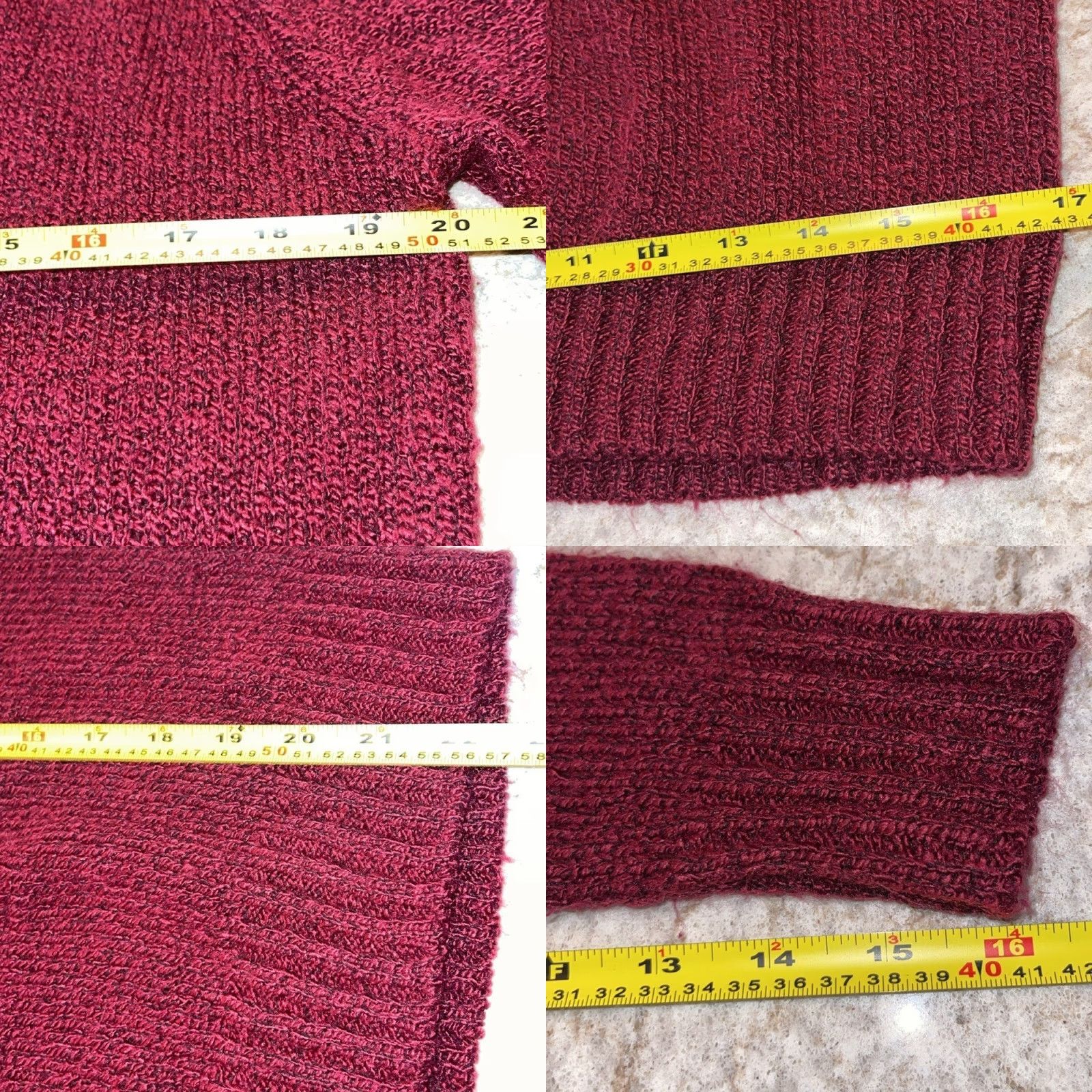 Vintage St. John's Bay burgundy red fleck v cowl holiday sweater top women's Petite XL Size XL / US 12-14 / IT 48-50 - 8 Thumbnail