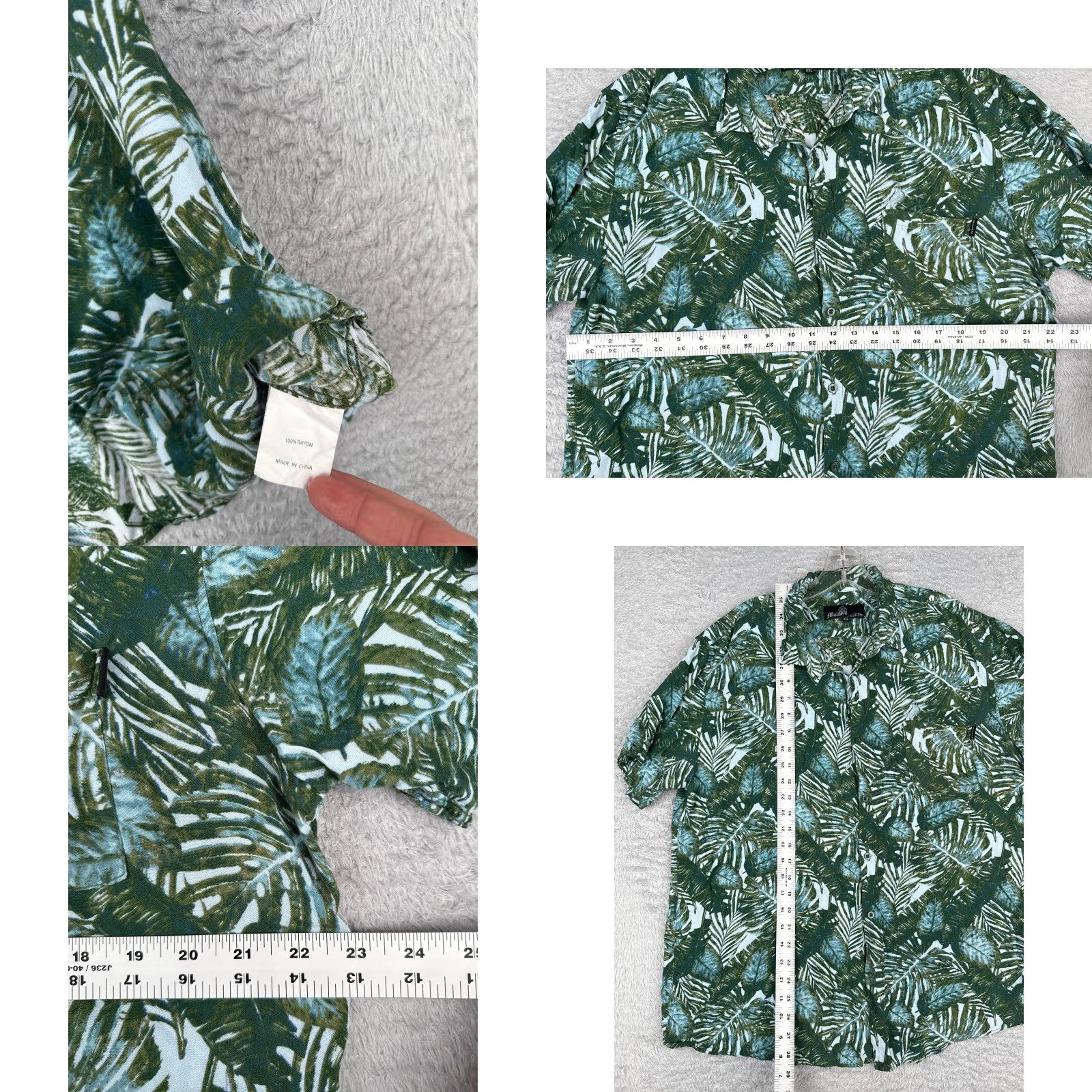 CO Molokai Surf Co Shirt Adult 2XL Blue Floral Leaf Hawaiian 100% Rayon Hawaiian Shirt Mens Size 2XL Blue Floral Leaf Size US XXL / EU 58 / 5 - 8 Thumbnail
