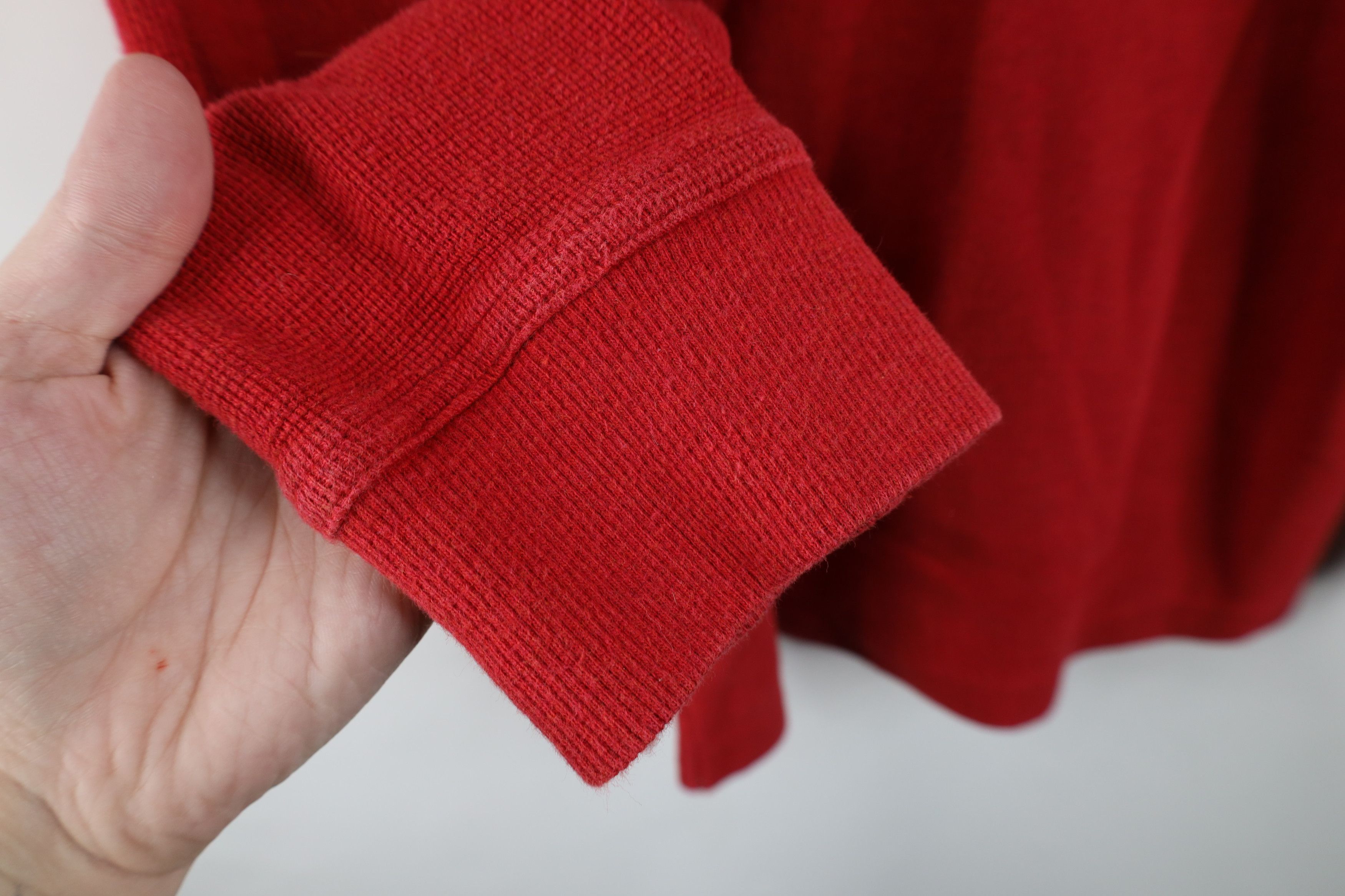 L.L. Bean Vintage LL Bean Waffle Knit Long Sleeve Henley T-Shirt Red Size US S / EU 44-46 / 1 - 10 Thumbnail