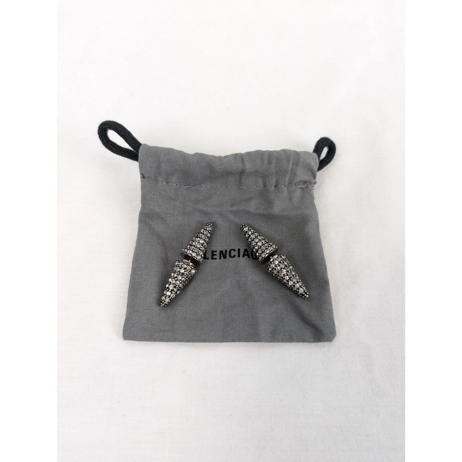 Balenciaga o1rshd1 Size: OS / Brass & Glass Cagole Spike Earrings Size ONE SIZE - 6 Thumbnail