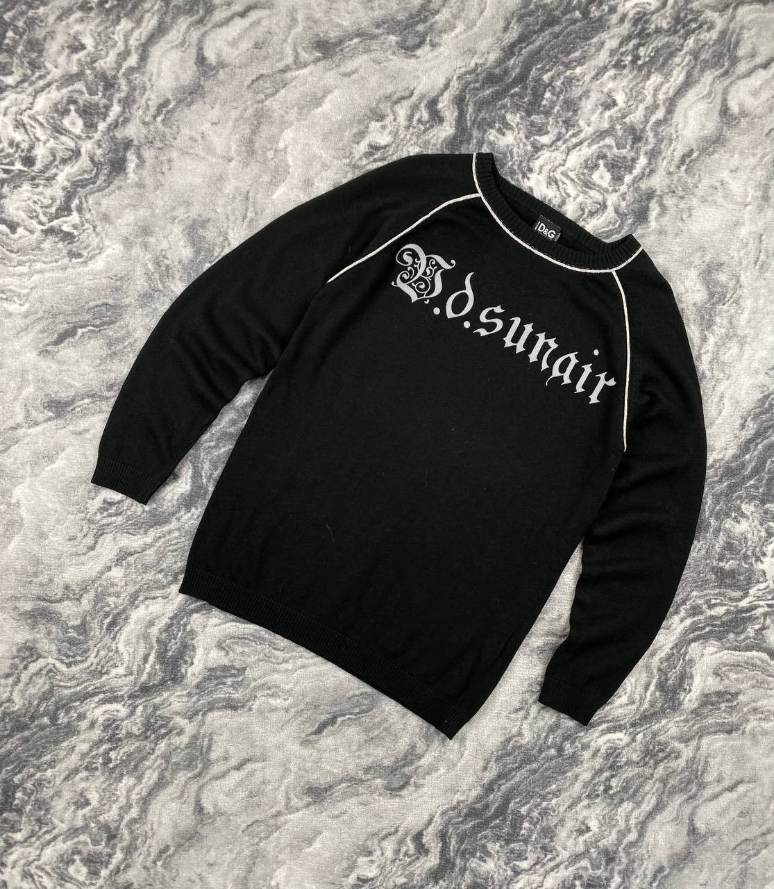 Vintage Dolce Gabbana Big Logo Knit Sweater Men Size M Black