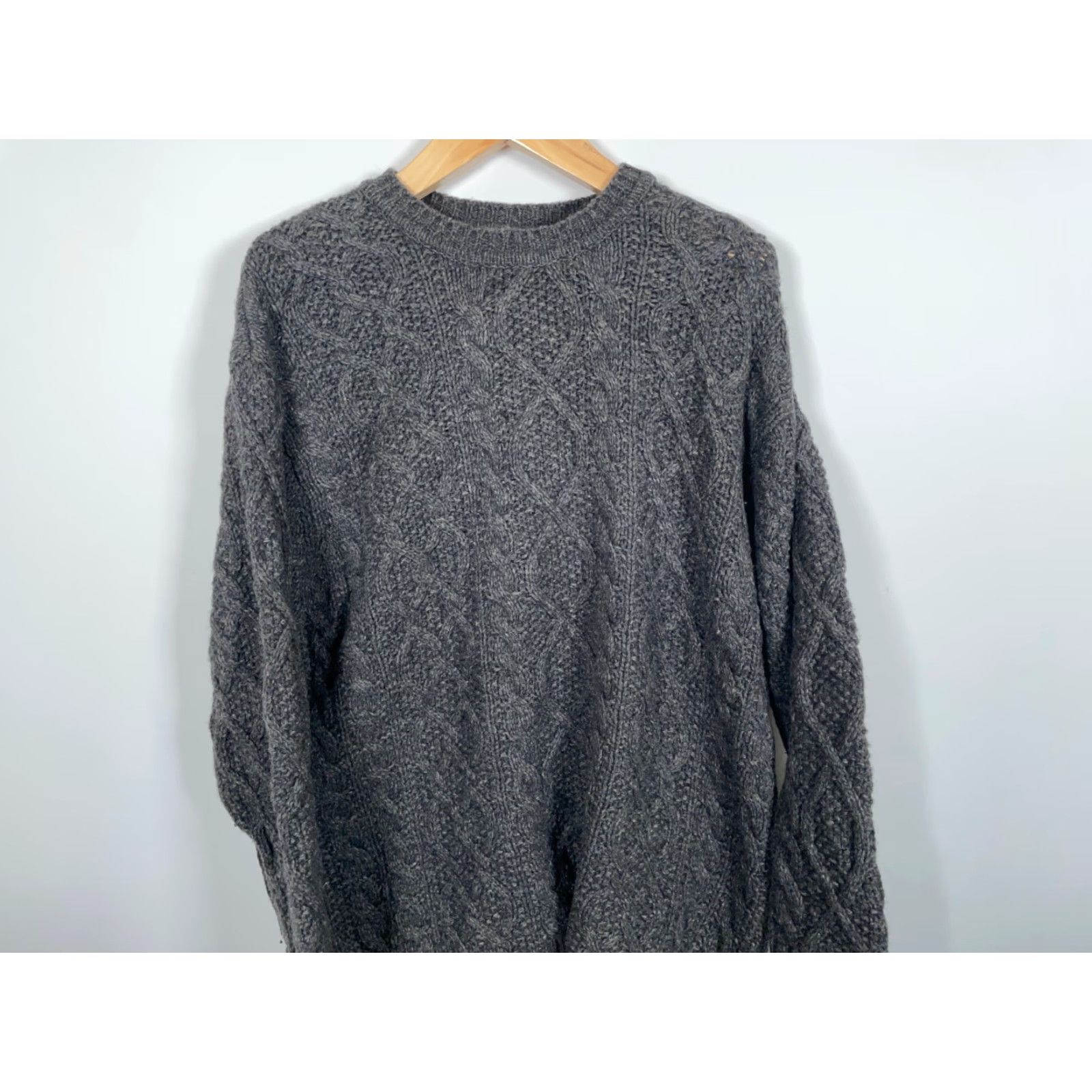 Vintage Sonoma Heavyweight Cable Knit Sweater Adult XL Charcoal Gray Crewneck Preppy Mens Size US XL / EU 56 / 4 - 4 Thumbnail