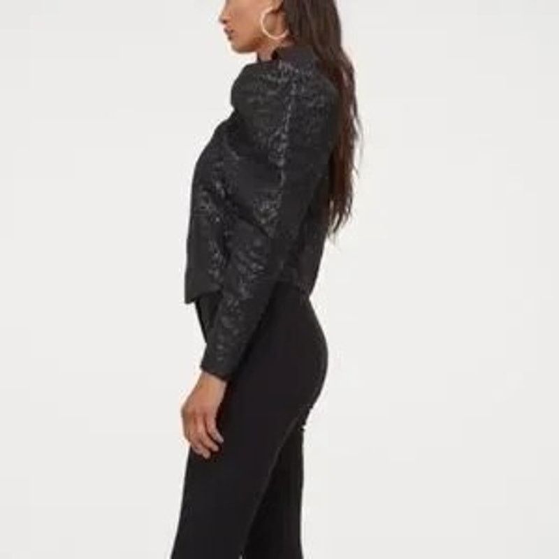 H&M H&M | Puff Sleeve, Square Neck Shimmer Blouse | Size Medium Size M / US 6-8 / IT 42-44 - 3 Thumbnail