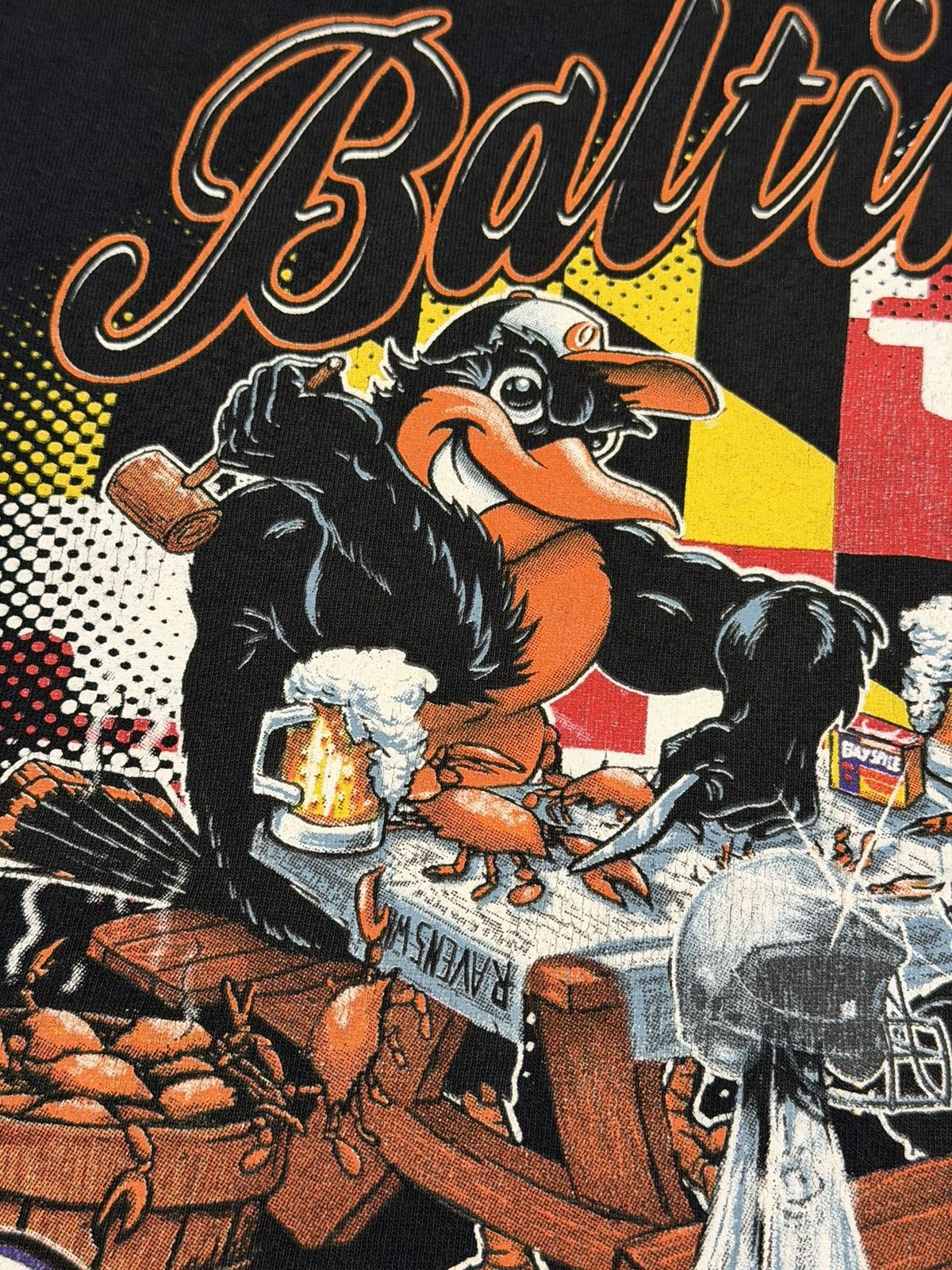 Vintage Vintage 90s Y2K Orioles Ravens Baltimore Style GraphicTee XL Size US XL / EU 56 / 4 - 4 Thumbnail