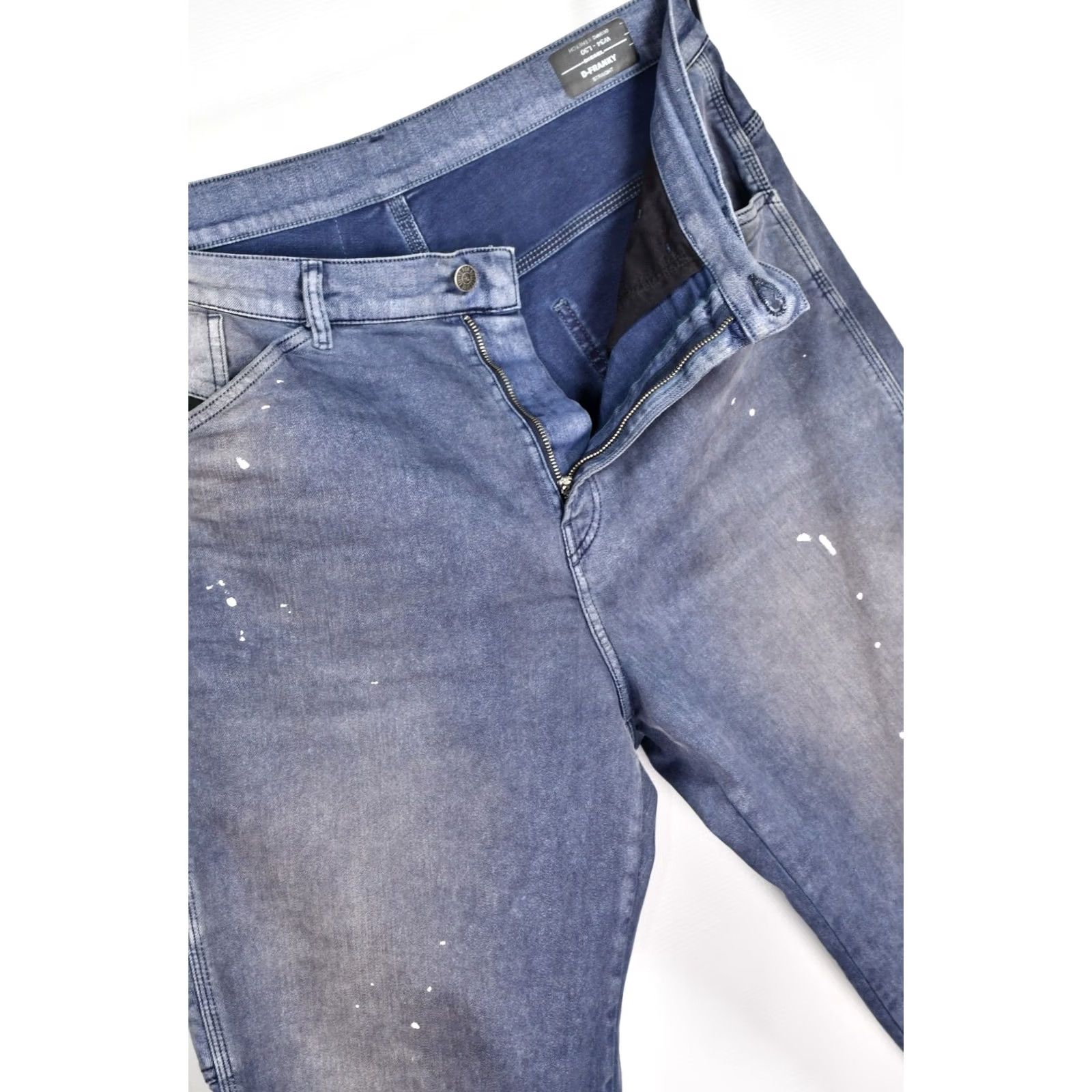 Diesel Diesel D-Franky 009MC Straight Jeans Men W34 L30 Blue Distressed 98% Cotton 2% Elastane Regular Brand Diesel Jeans Men XS Size US 34 / EU 50 - 6 Thumbnail