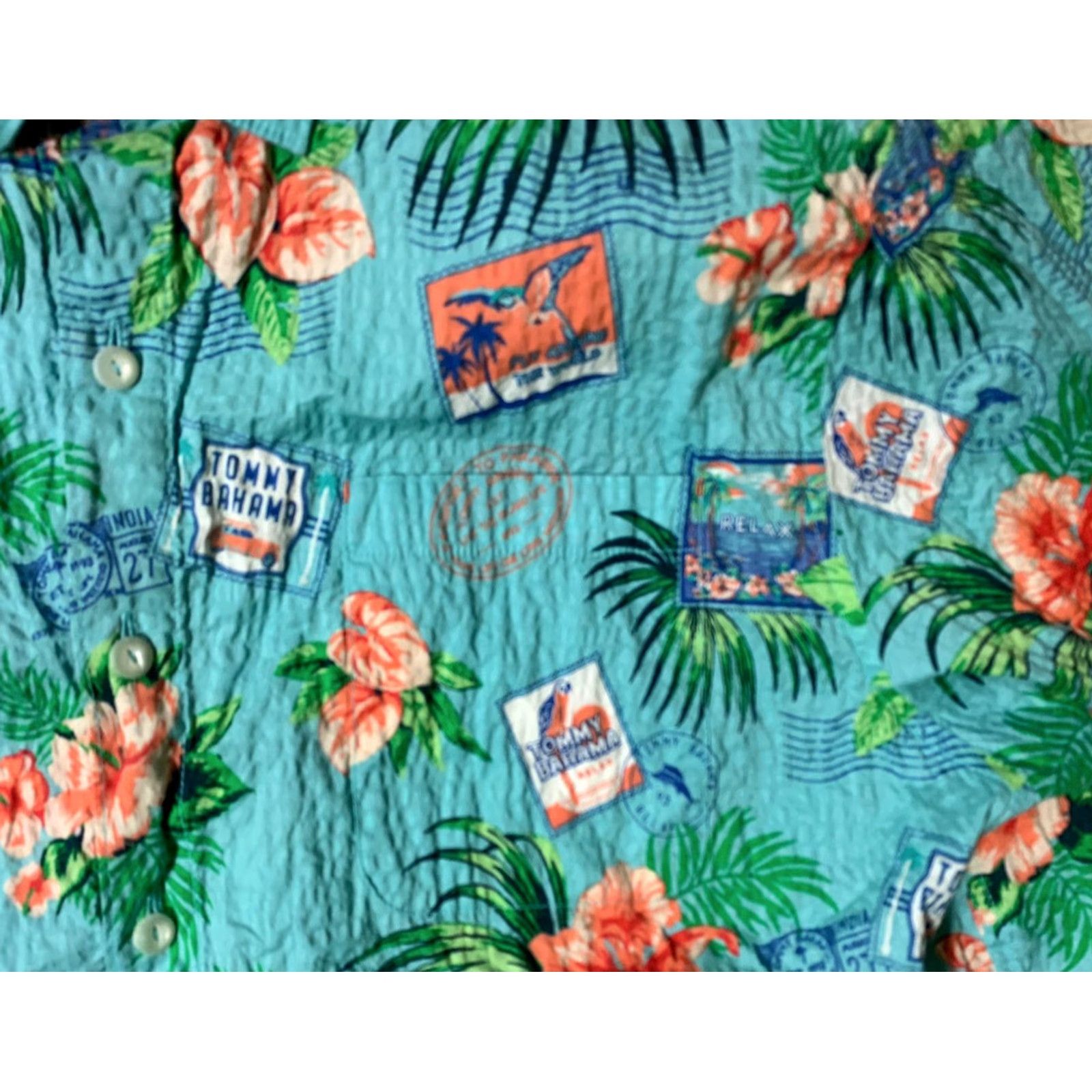 Tommy Bahama Tommy Bahama Mens Relaxed Fit Hawaiian Shirt Multicolor XL Short Sleeve Size US XL / EU 56 / 4 - 2 Thumbnail