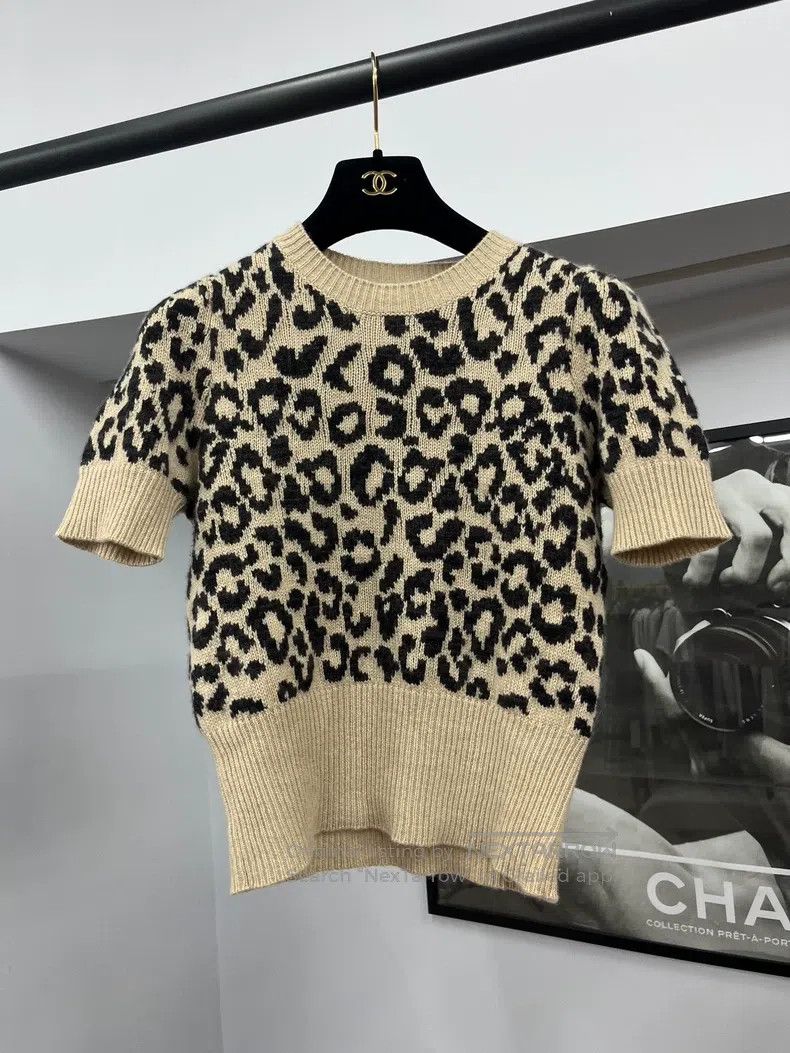 Dior Dior Leopard print cashmere knitted short sleeves Size XS / US 0-2 / IT 36-38 - 1 Thumbnail