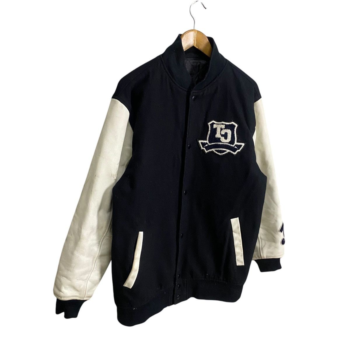 Vintage Vintage Y2k varsity jacket leather sleeve Size US L / EU 52-54 / 3 - 2 Thumbnail