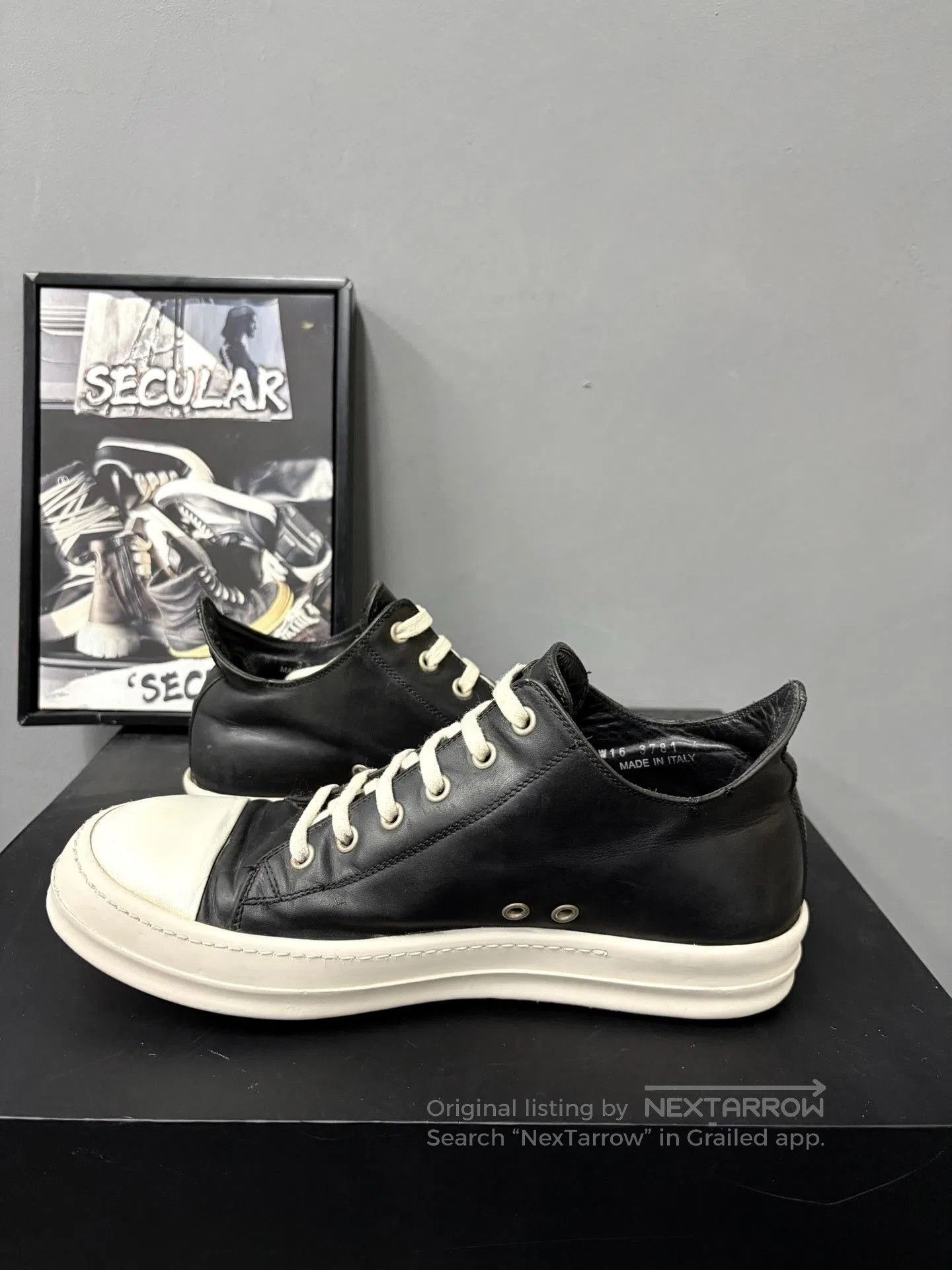 Rick Owens Rick Owens 16SS Men's Black White Low. Size US 7.5 / EU 40-41 - 5 Thumbnail