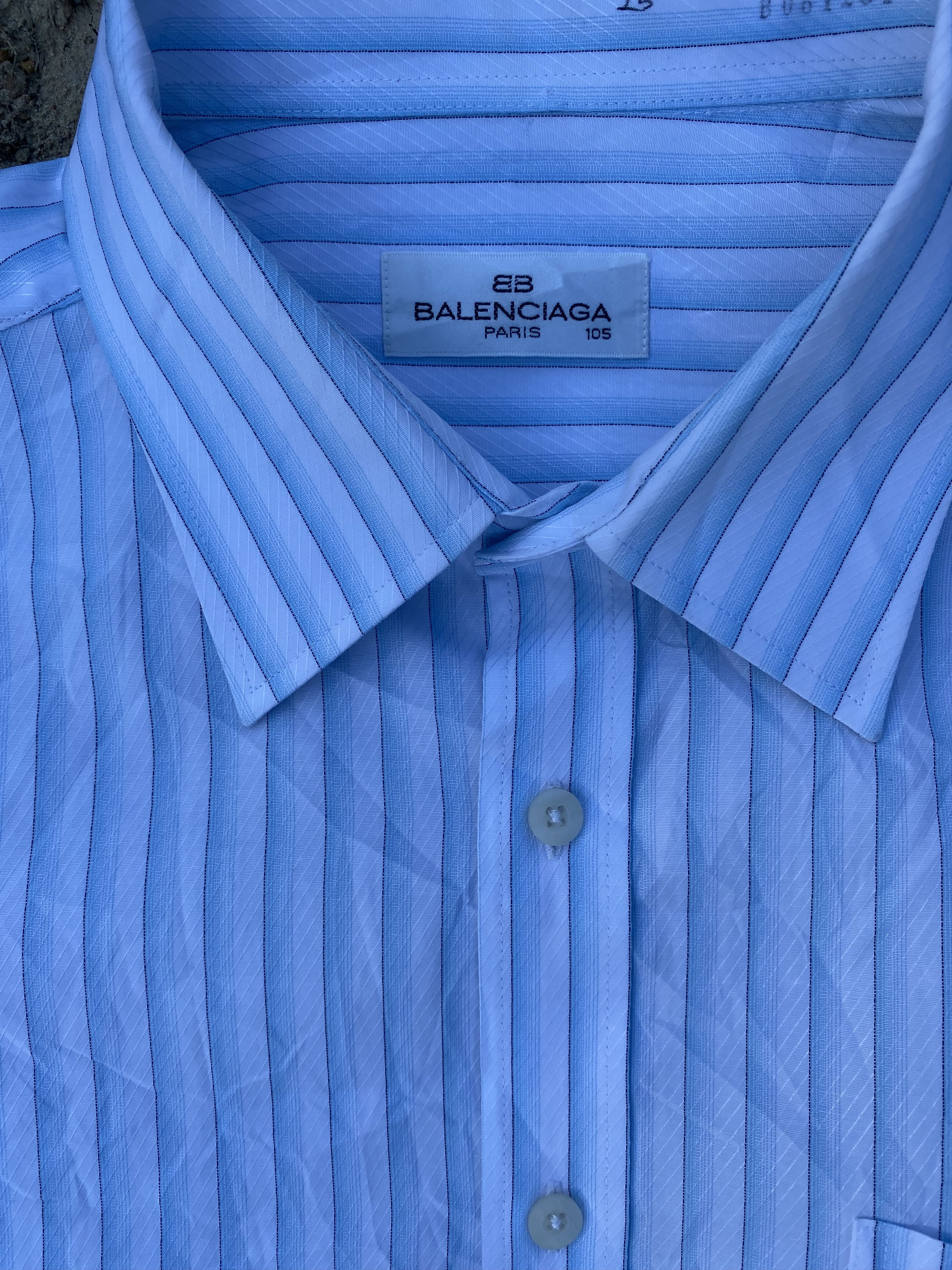 Balenciaga Vintage Balenciaga White Stripes Button Ups Size US L / EU 52-54 / 3 - 3 Thumbnail
