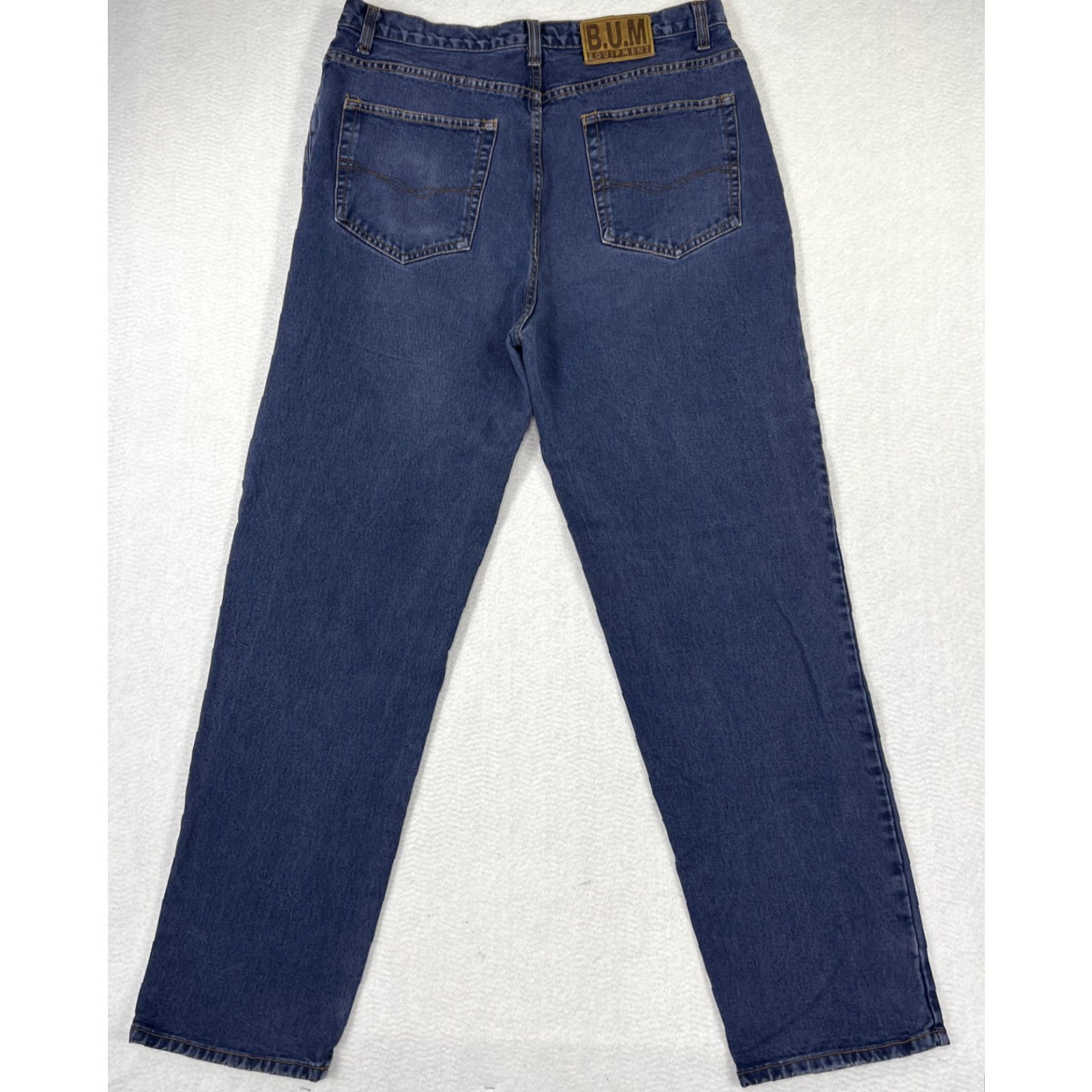 Vintage VINTAGE B.U.M. Equipment Jeans Men’s 38 x 33 Blue Denim Baggy Medium Wash Jeans Mens 90s Style Standards Size US 38 / EU 54 - 6 Thumbnail