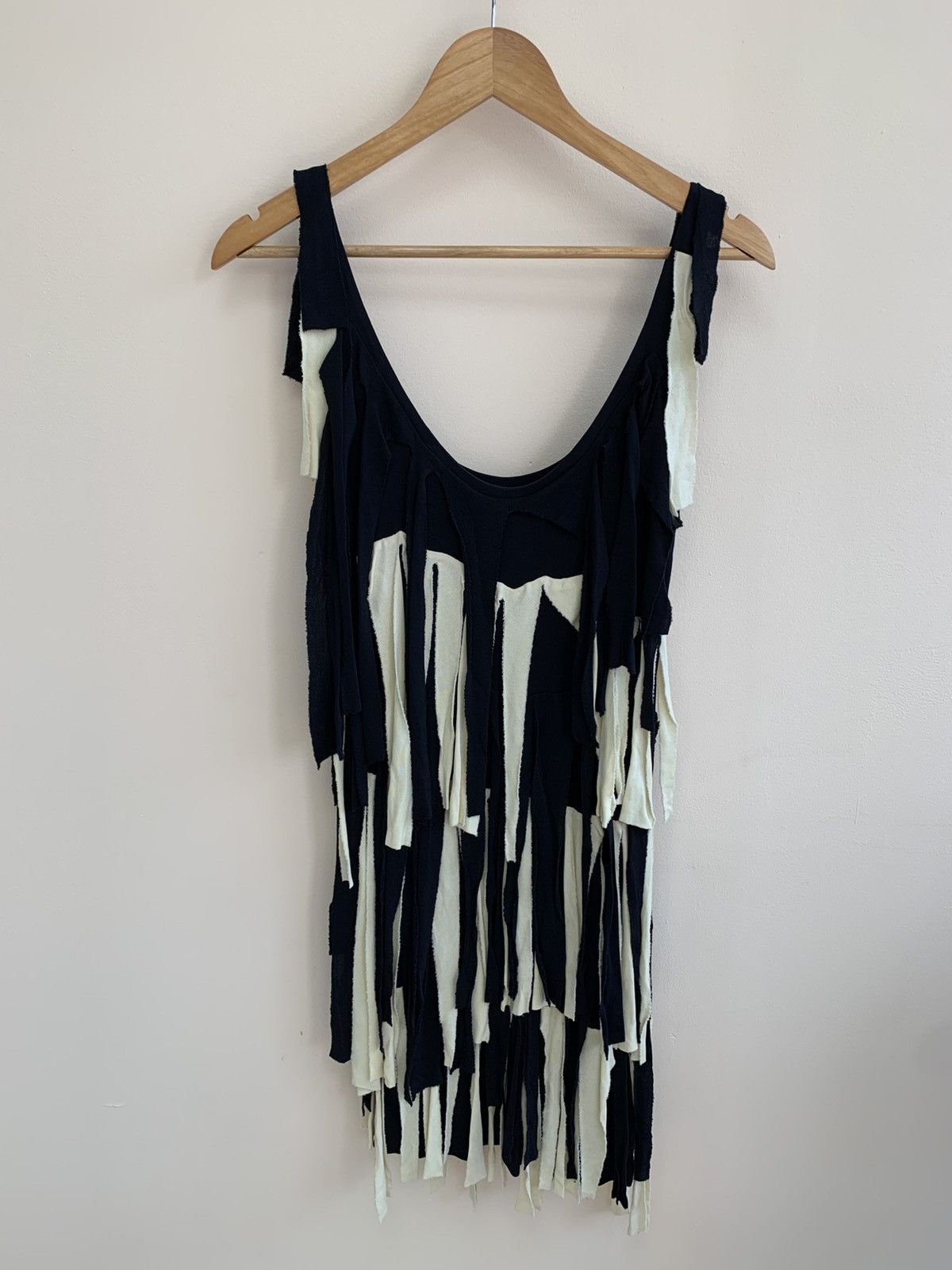 Moschino Moschino Couture Charleston Black Beige Fringed Dress Size M / US 6-8 / IT 42-44 - 5 Thumbnail