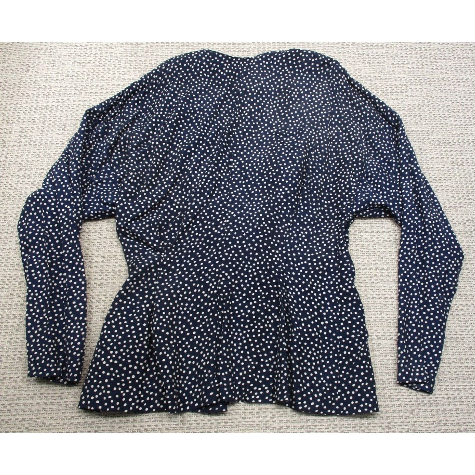 Vintage VINTAGE Avon Button Up Blue Blouse Womens 7/8 Shirt 70s 80s Casual Nylon Victorian Polka Dot M/L Size M / US 6-8 / IT 42-44 - 6 Thumbnail
