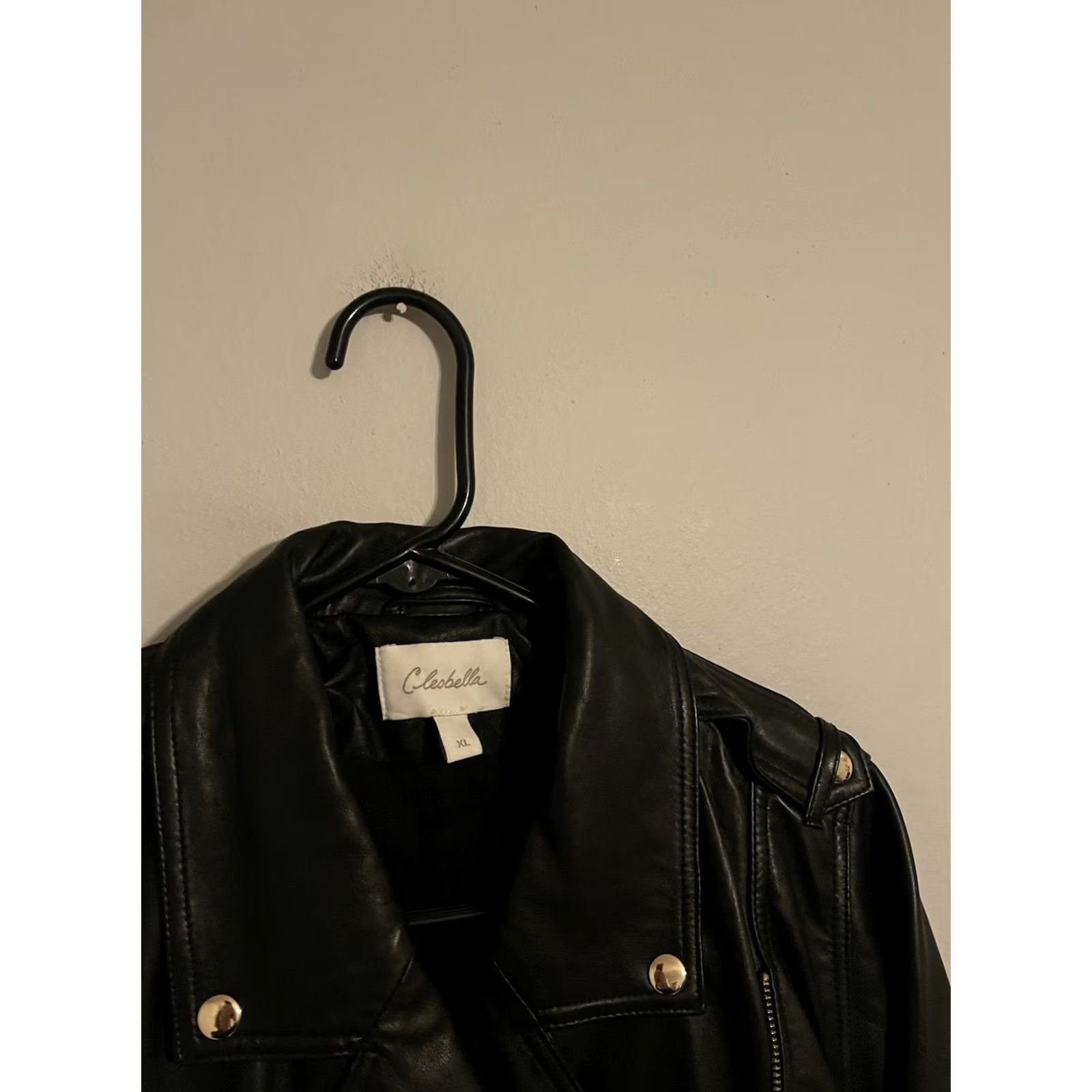 Cleobella VINTAGE Cleobella Maeve Sheep Leather Moto Biker Jacket Black Women's XL Black Leather Jacket Motorcycle Womens XL Size XL / US 12-14 / IT 48-50 - 3 Thumbnail