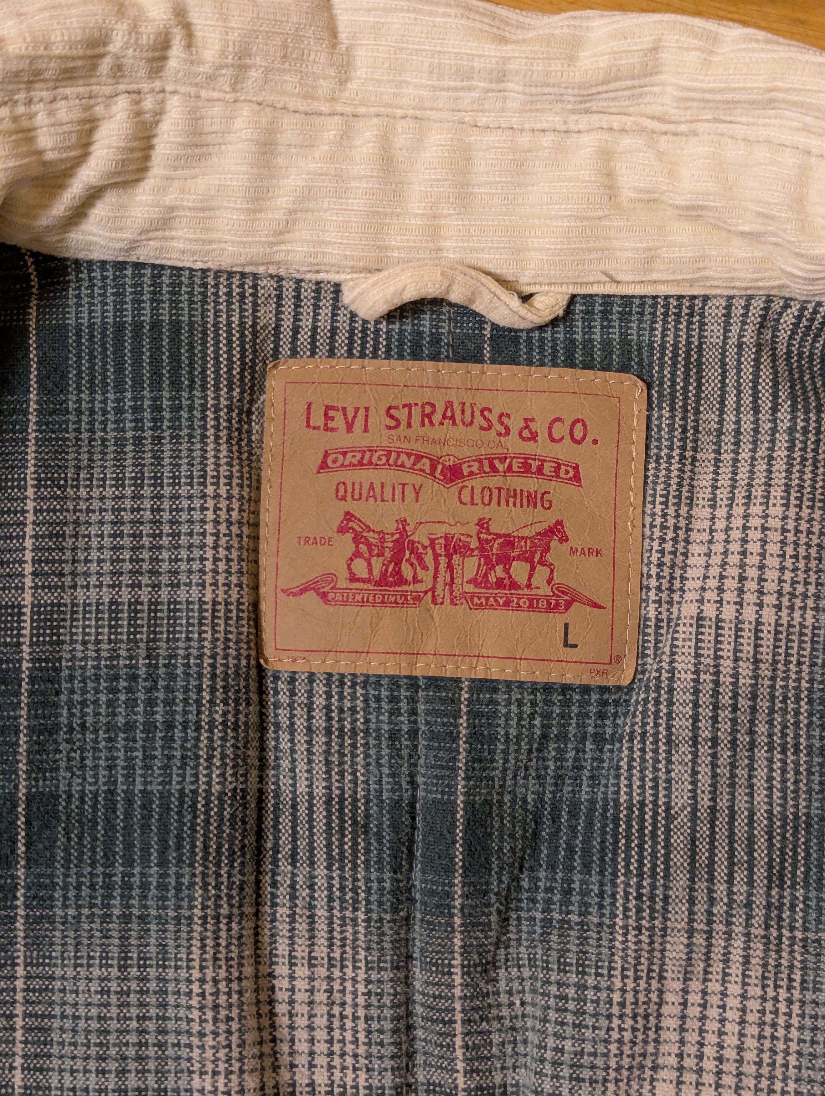 Levi's × Levi's Vintage Clothing × Vintage 1990's Levi's Biege Velvet Courduroy Jacket Size L Size US L / EU 52-54 / 3 - 6 Thumbnail