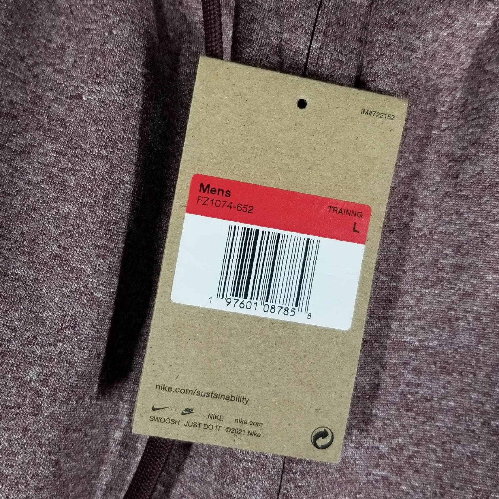 Nike Nike Therma-FIT Jogger Pants Large Mens Burgundy Black Fleece Tapered FZ1074-652 Size US 33 - 3 Thumbnail