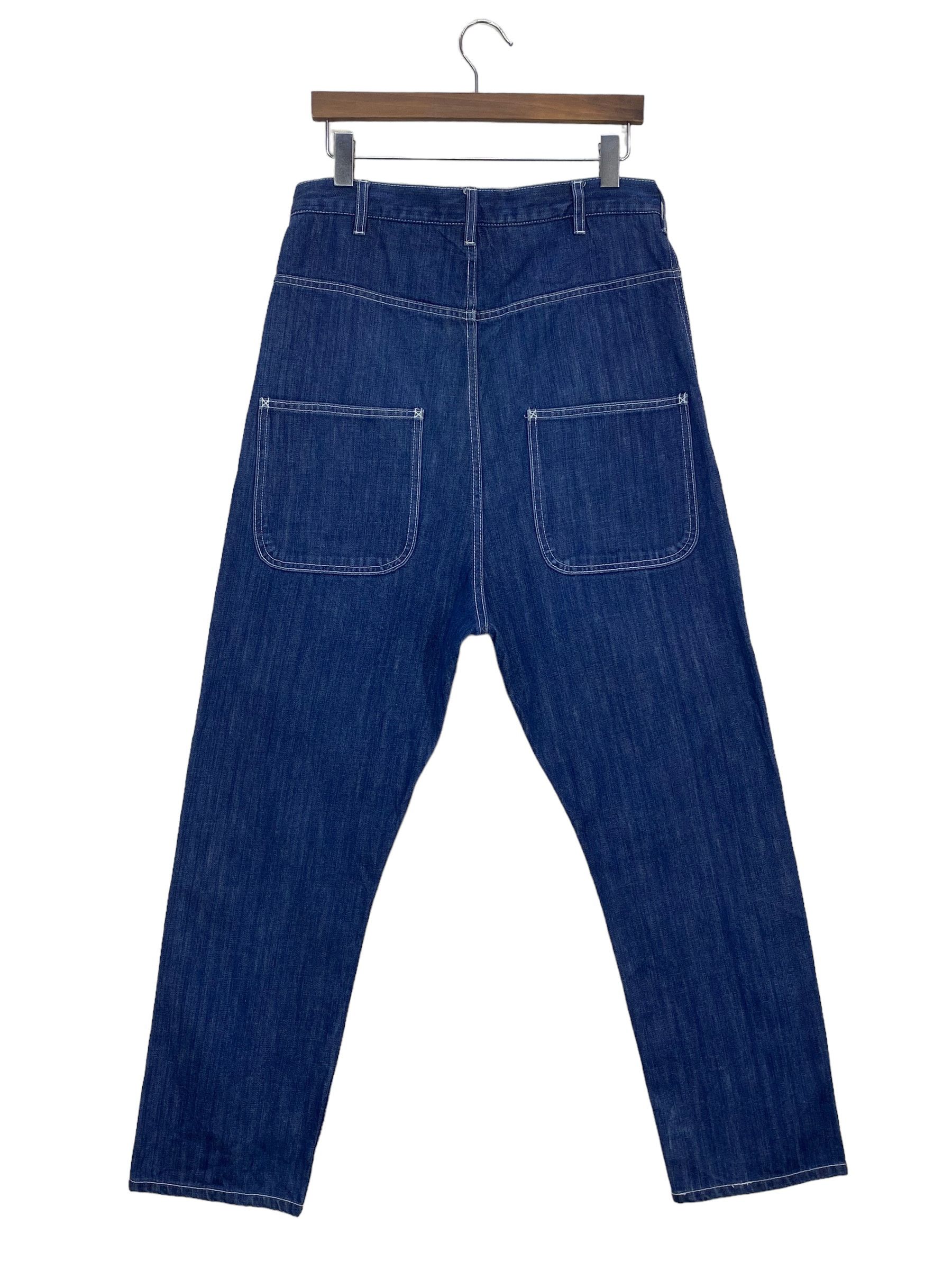 image of Japanese Harem Drop Crotch Jeans Pants in Blue, Men's (Size 32)