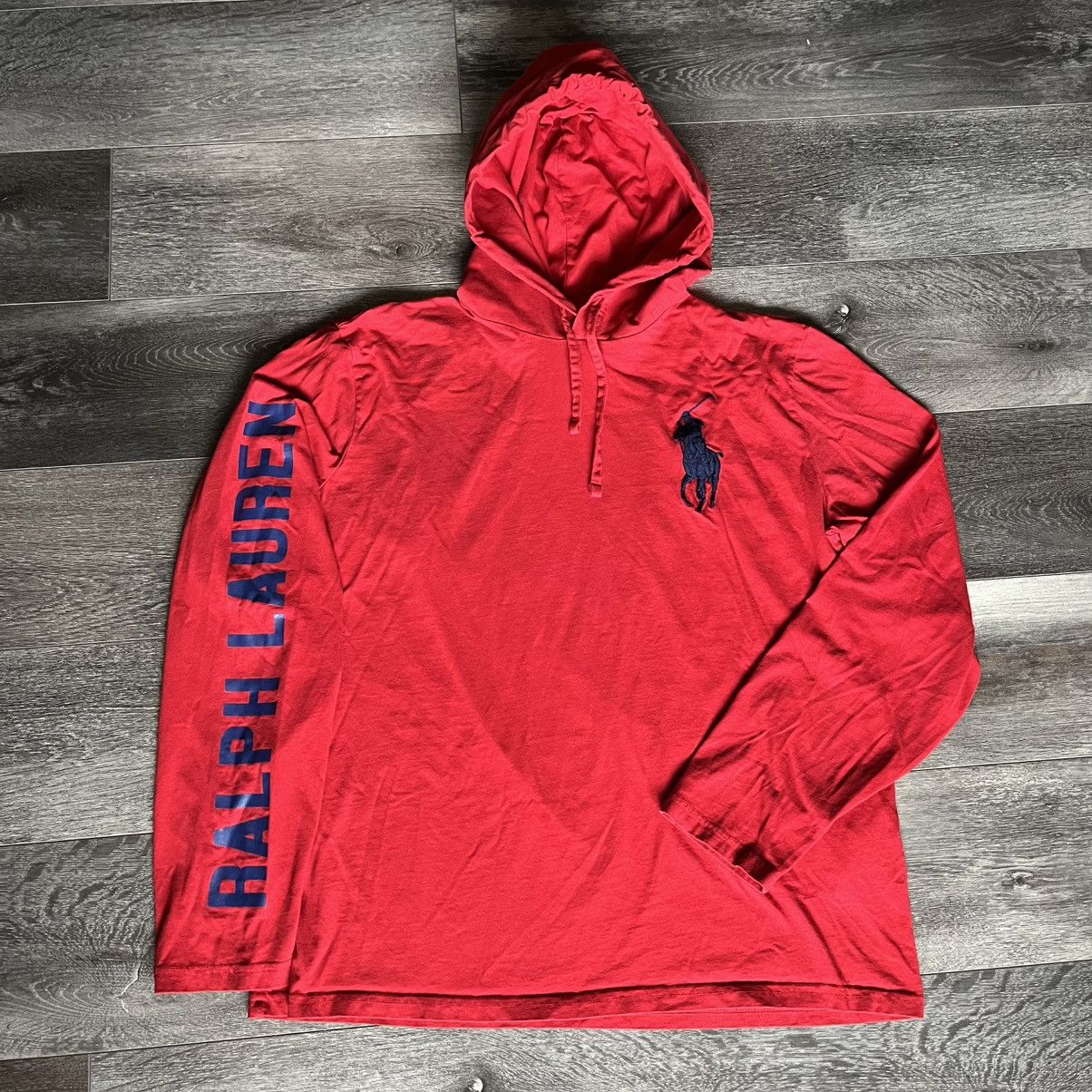 Polo Ralph Lauren × Vintage Vintage Polo Ralph Lauren Big Pony Flag USA Logo Tee Hoodie Size US L / EU 52-54 / 3 - 1 Thumbnail