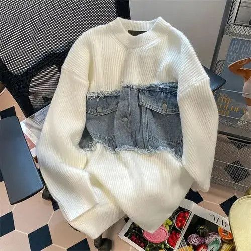 Japanese Brand Streetwear Oversized Pullovers Women Clothing Size ONE SIZE - 4 Thumbnail