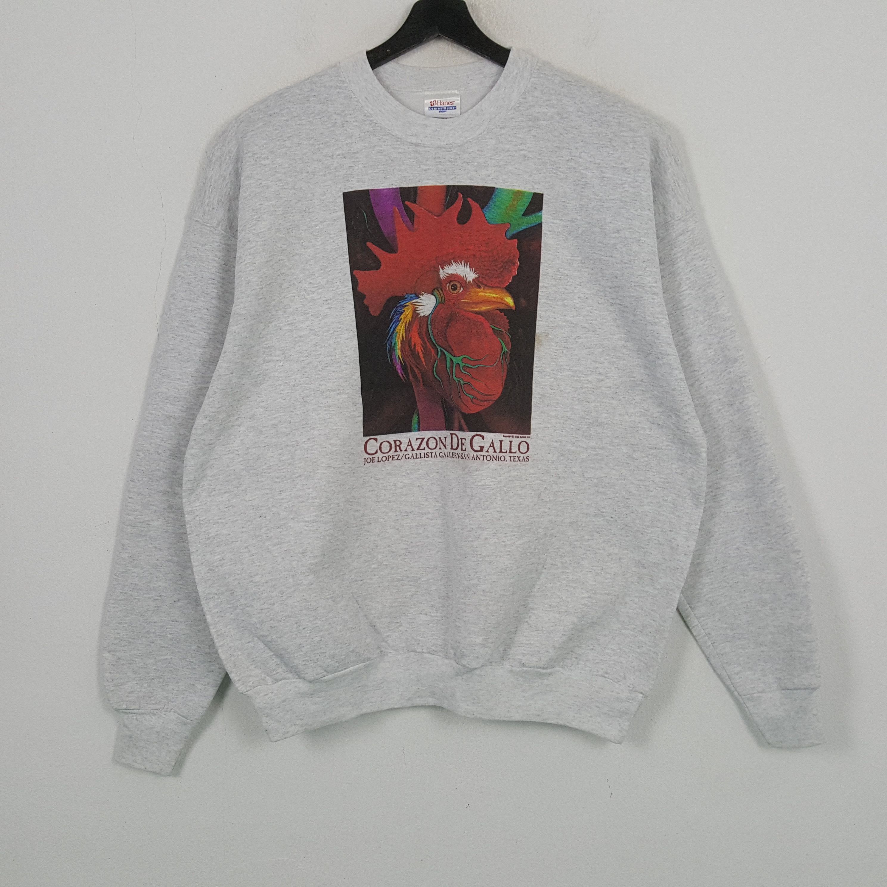 Hanes Corazon De Gallo Vintage Sweatshirt RR2 Size US XL / EU 56 / 4 - 1 Thumbnail