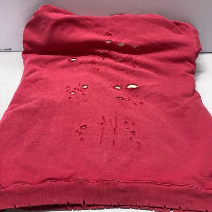 Balenciaga Balenciaga Red Oversized Distressed Hoodie 0079-2507 Size US M / EU 48-50 / 2 - 6 Thumbnail