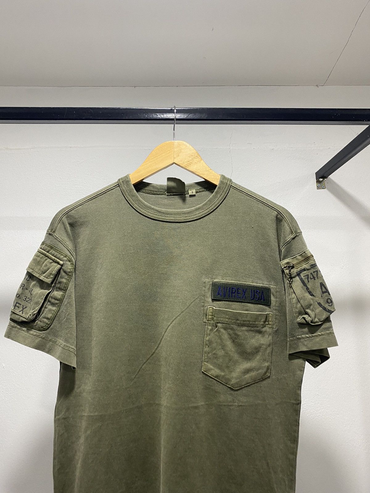 Avirex × Vintage Sick☠️ Avirex Tactical Cargo Utility Tshirt Lgb Goa Size US S / EU 44-46 / 1 - 2 Thumbnail