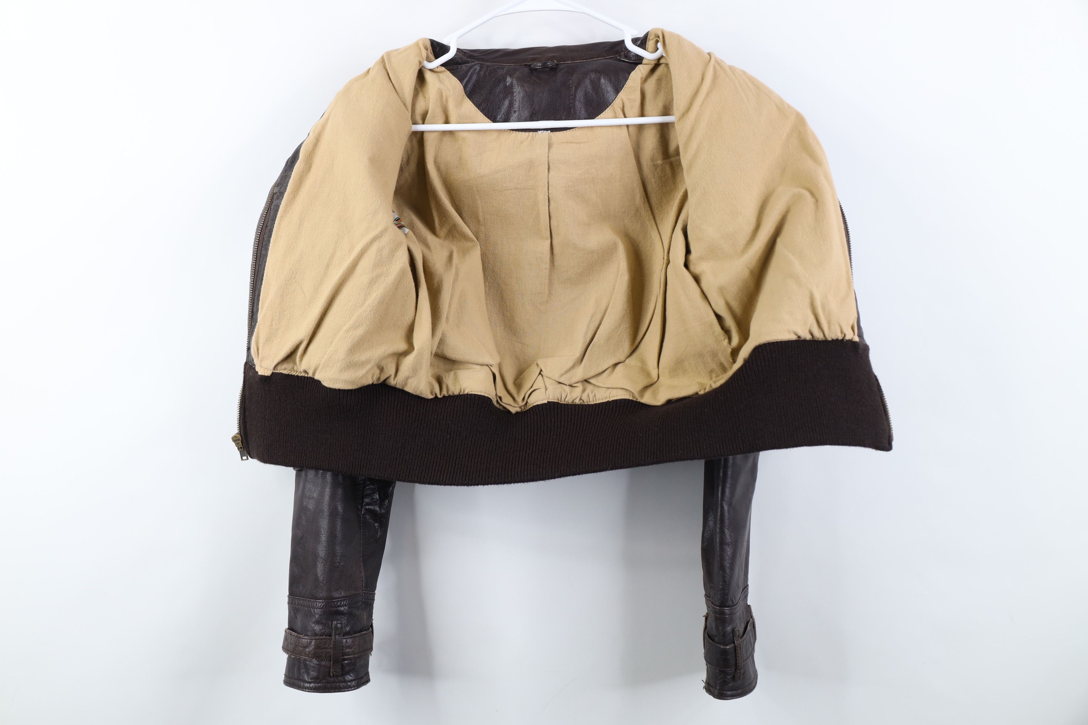 Vintage Vintage 90s Y2K Streetwear Cropped Leather Moto Jacket Size M / US 6-8 / IT 42-44 - 10 Thumbnail