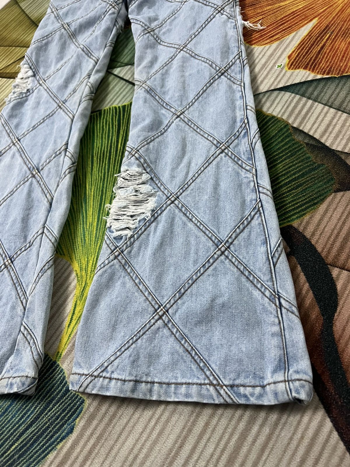 Japanese Brand 💥Flare💥Estacot Faded Distress Jean Like Tornado Mart Size US 28 / EU 44 - 19 Thumbnail