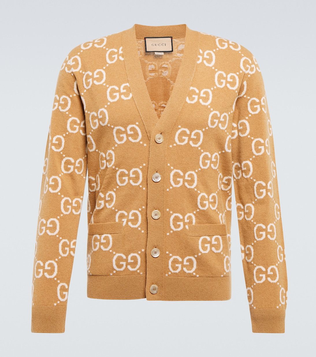 GG jacquard wool cardigan
