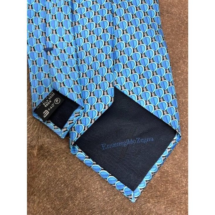 Ermenegildo Zegna Ermenegildo Zegna Ovals Silk Tie Geometric Made in Italy Size ONE SIZE - 5 Thumbnail