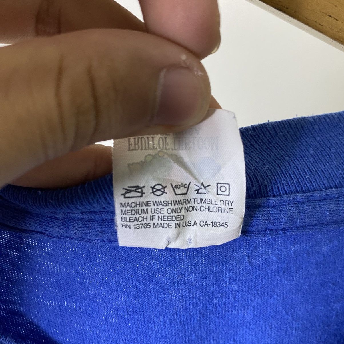 Vintage Vintage 80s Fruit Of The Loom Single Pocket Blue Sleeveless Size US M / EU 48-50 / 2 - 4 Thumbnail