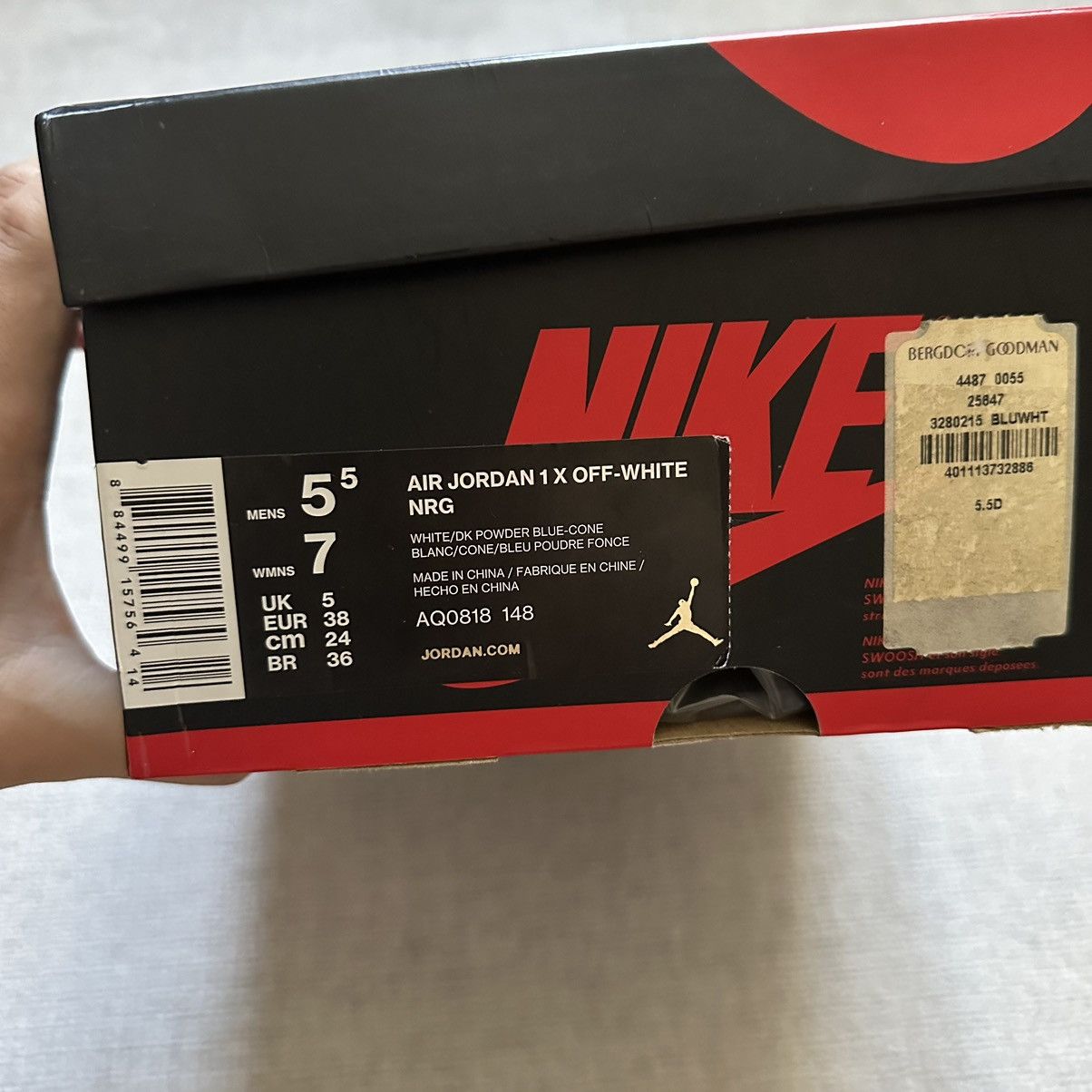 Jordan Brand × Off-White × Virgil Abloh Jordan 1 Retro High Off-White University Blue Size US 7 / IT 37 - 12 Thumbnail