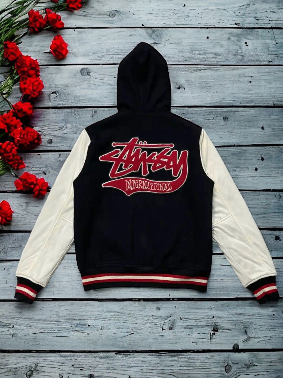 Vintage Stussy International Tour Wool Varsity Jacket