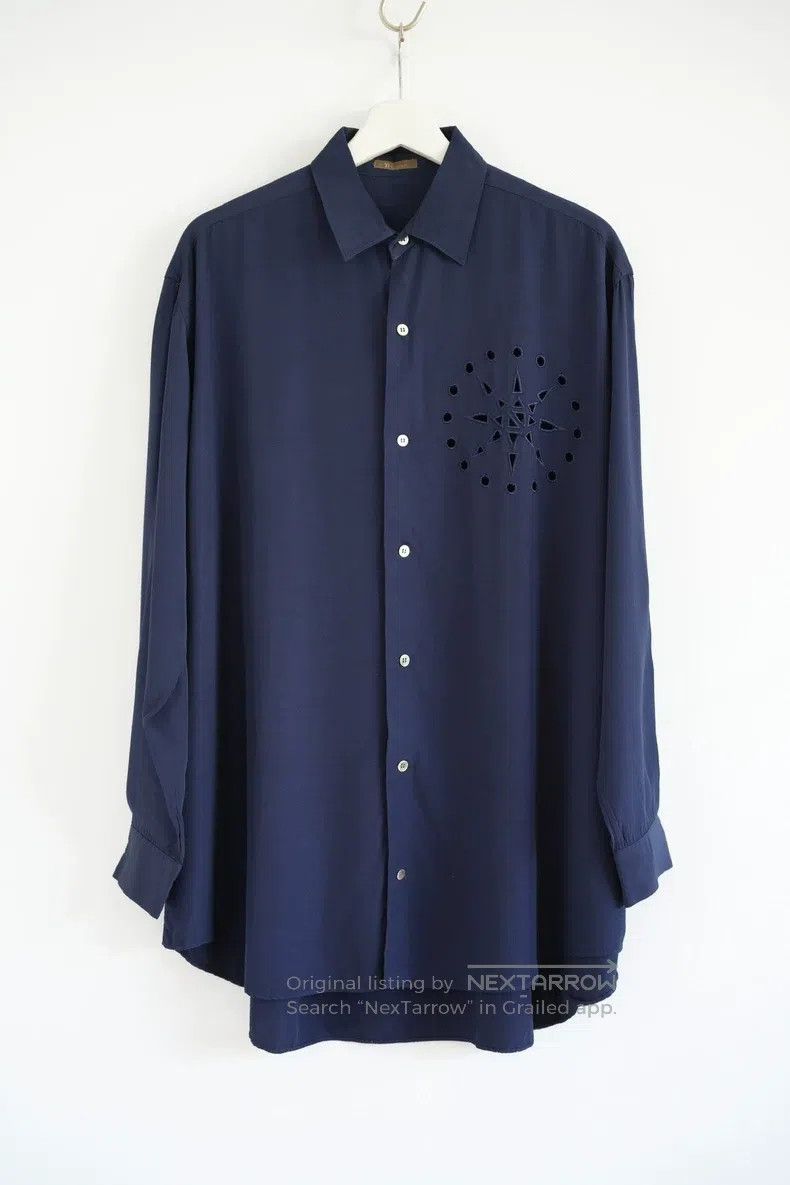 Yohji Yamamoto YOHJI YAMAMOTO Size: Medium Original Fireworks Openwork Shi Size US S / EU 44-46 / 1 - 1 Thumbnail