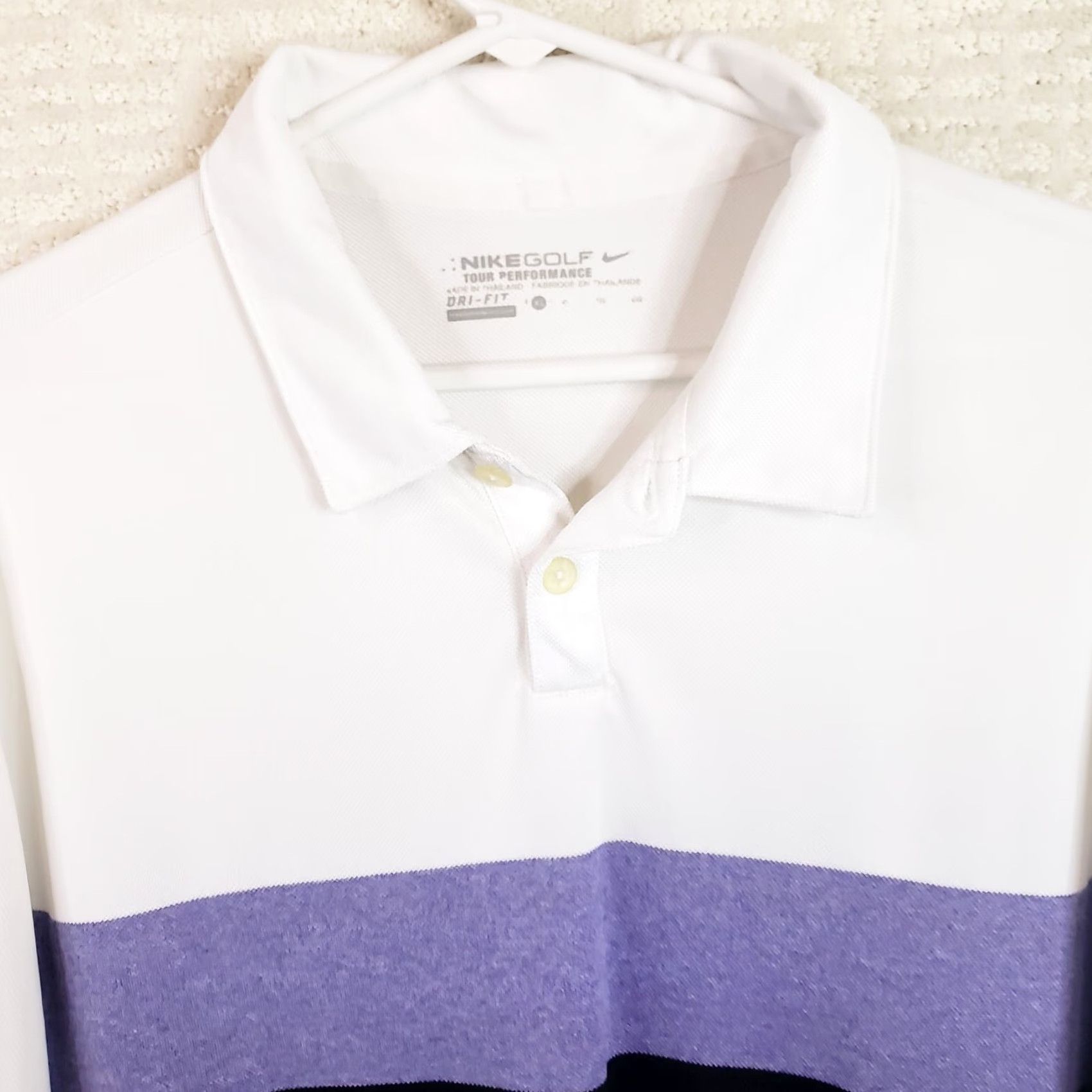 Nike Nike Golf Tour Performance Polo Shirt Men XL Colorblock White Purple DriFit Size US XL / EU 56 / 4 - 3 Thumbnail