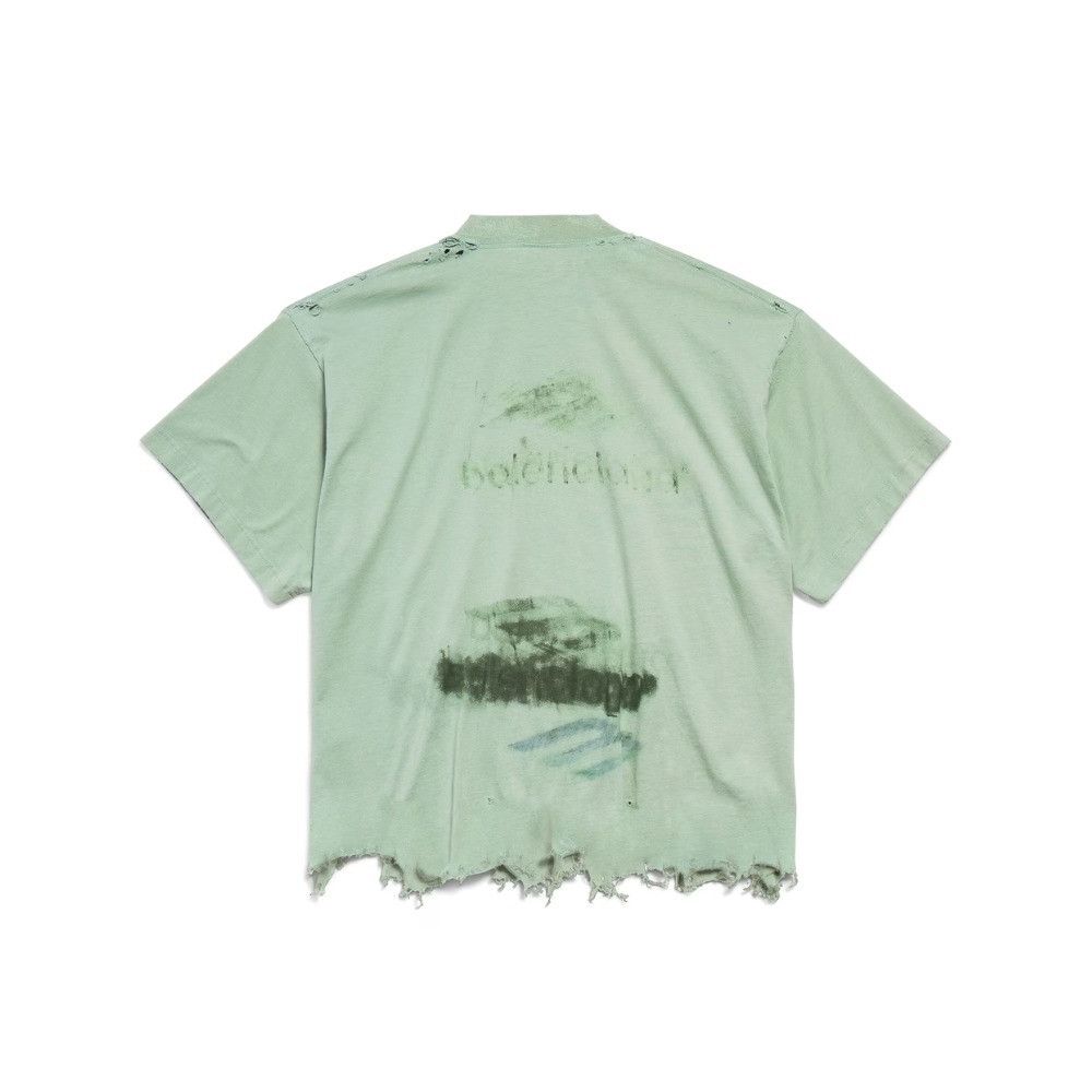Balenciaga o1tr1nto0526 555 / DIY Imprint Cropped T-Shirt in Sage Green Size US XL / EU 56 / 4 - 2 Thumbnail