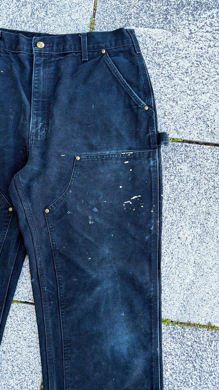 Carhartt Vintage Carhartt Pants Double Knee Distressed Faded Black Size US 35 - 4 Thumbnail