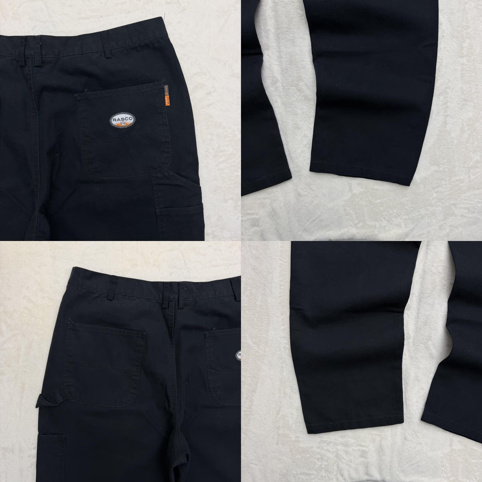 Vintage Rasco FR Jeans Pants Mens 38x35 Black Canvas Flame-Resistant Carpenter Work Pants Jeans Cargo Pocket Straight Leg Mens Industrial Workwear Size US 38 / EU 54 - 8 Thumbnail