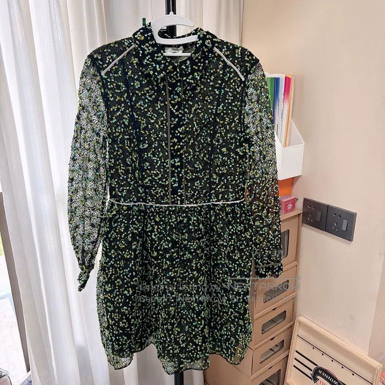 Fendi Fendi Long Sleeve Floral Dress Size XS / US 0-2 / IT 36-38 - 1 Thumbnail