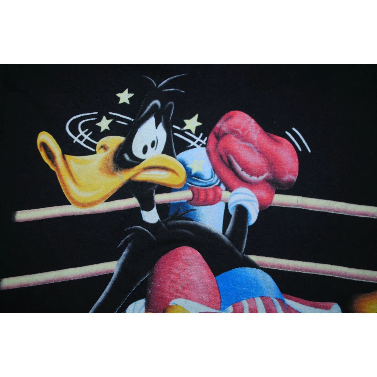 Vintage VINTAGE LOONEY TUNES 1999 DAFFY DUCK BOXING ELMI BLACK SINGLE STITCH SHIRT SMALL Size US S / EU 44-46 / 1 - 3 Thumbnail