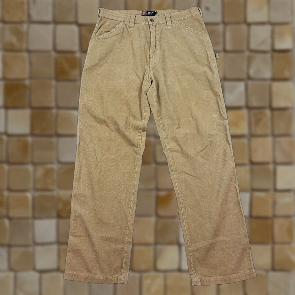 Ralph Lauren VINTAGE Ralph Lauren Chaps Corduroy Pants Mens 36x34 Beige Cords Straight Leg 90s Retro Preppy Size US 36 / EU 52 - 1 Thumbnail