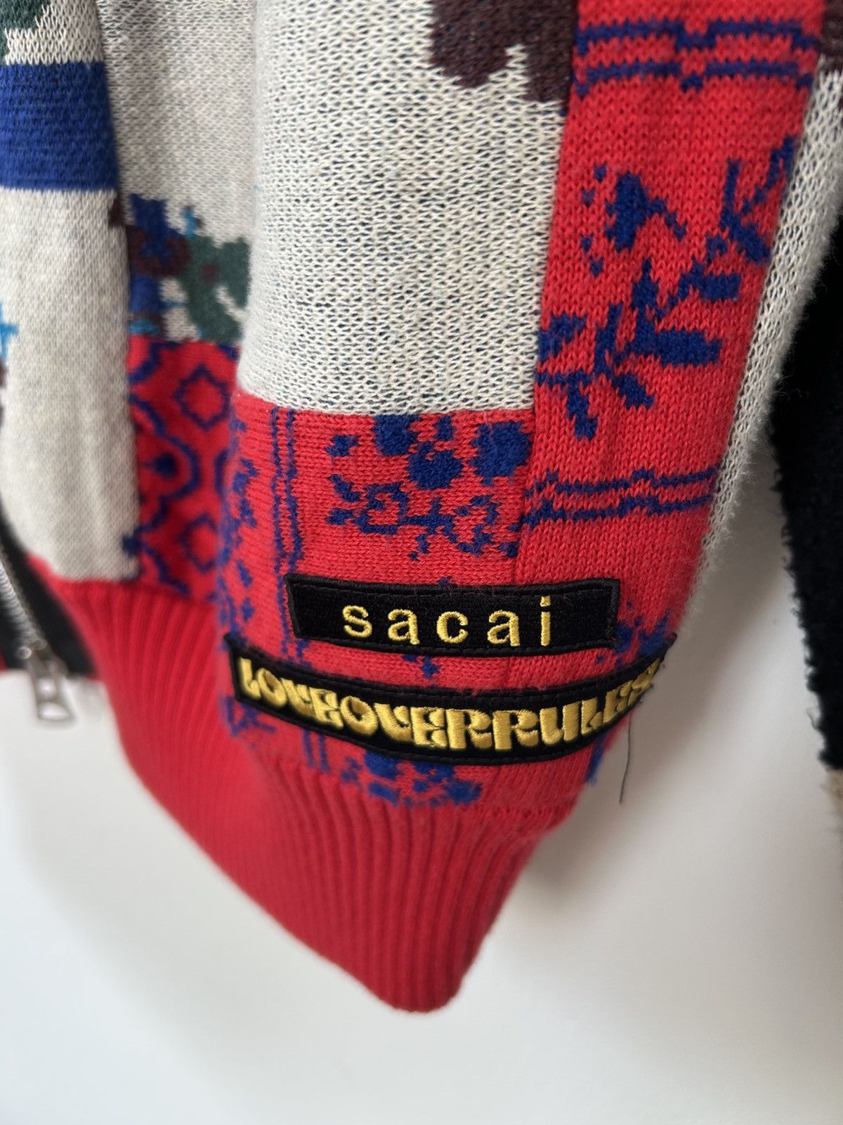Sacai Sacai SS21 Hank Willis Thomas Love Over Rules Wool Cardigan Size US XL / EU 56 / 4 - 5 Thumbnail