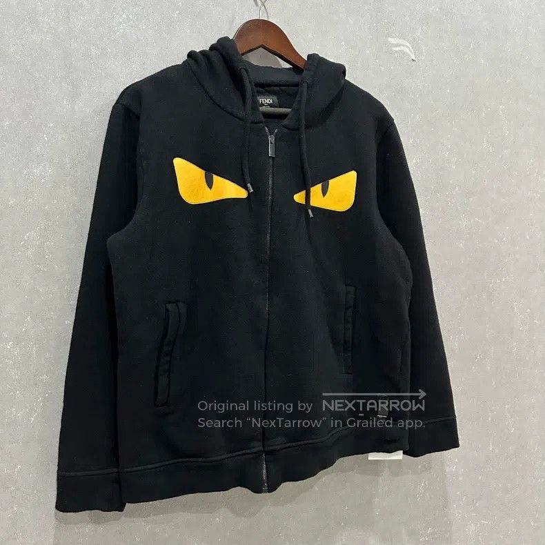 Fendi Fendi Black monster eye wool hooded pullover with drawstri Size US L / EU 52-54 / 3 - 3 Thumbnail