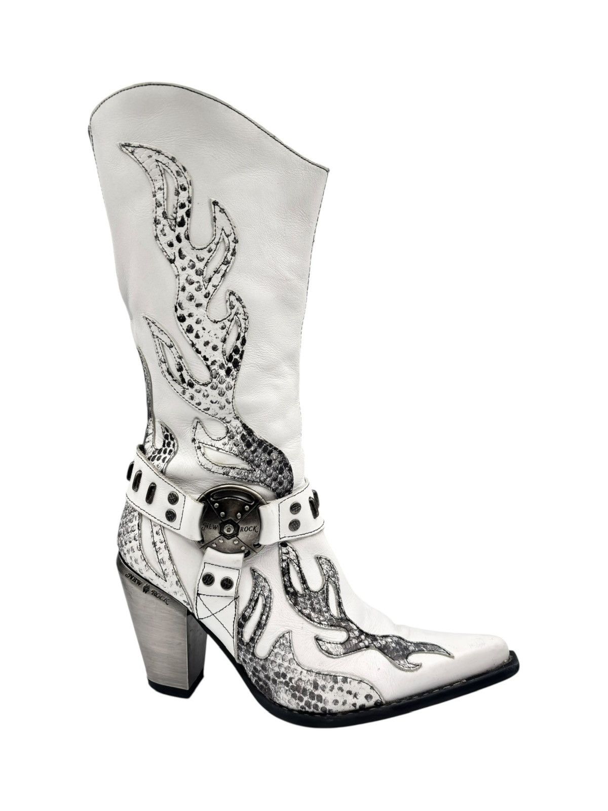 New Rock Vintage New Rock pointy white cowboy boots Size 38 Size US 8 / IT 38 - 4 Thumbnail
