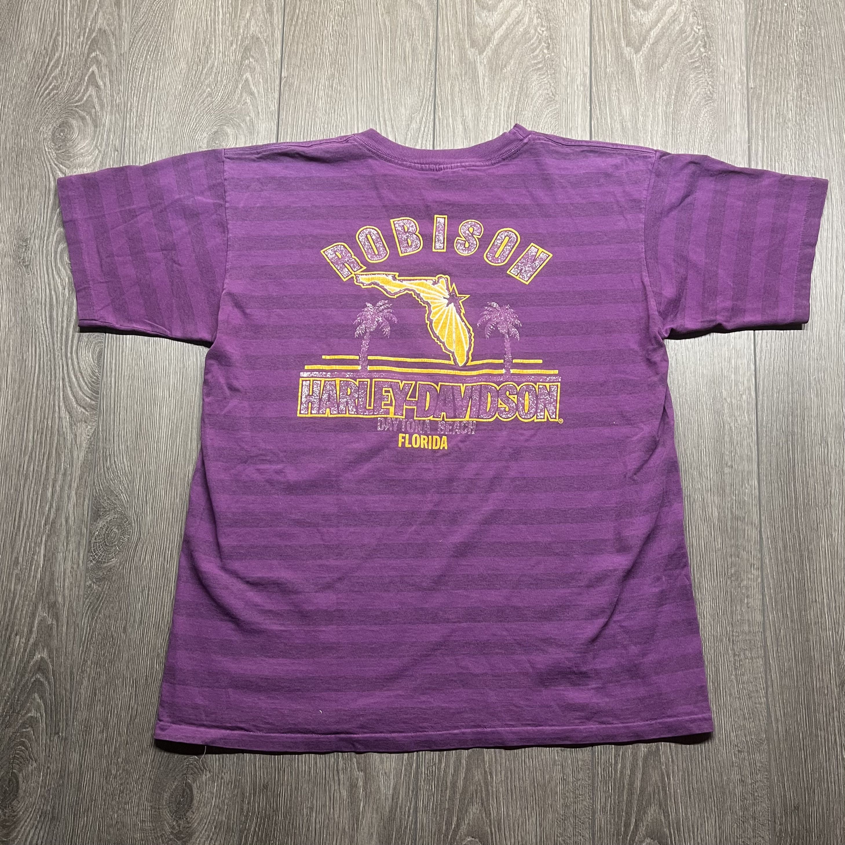 Harley Davidson × Vintage Vintage Harley Davidson Daytona Beach 1990s Purple XL Shirt Size US XL / EU 56 / 4 - 8 Thumbnail