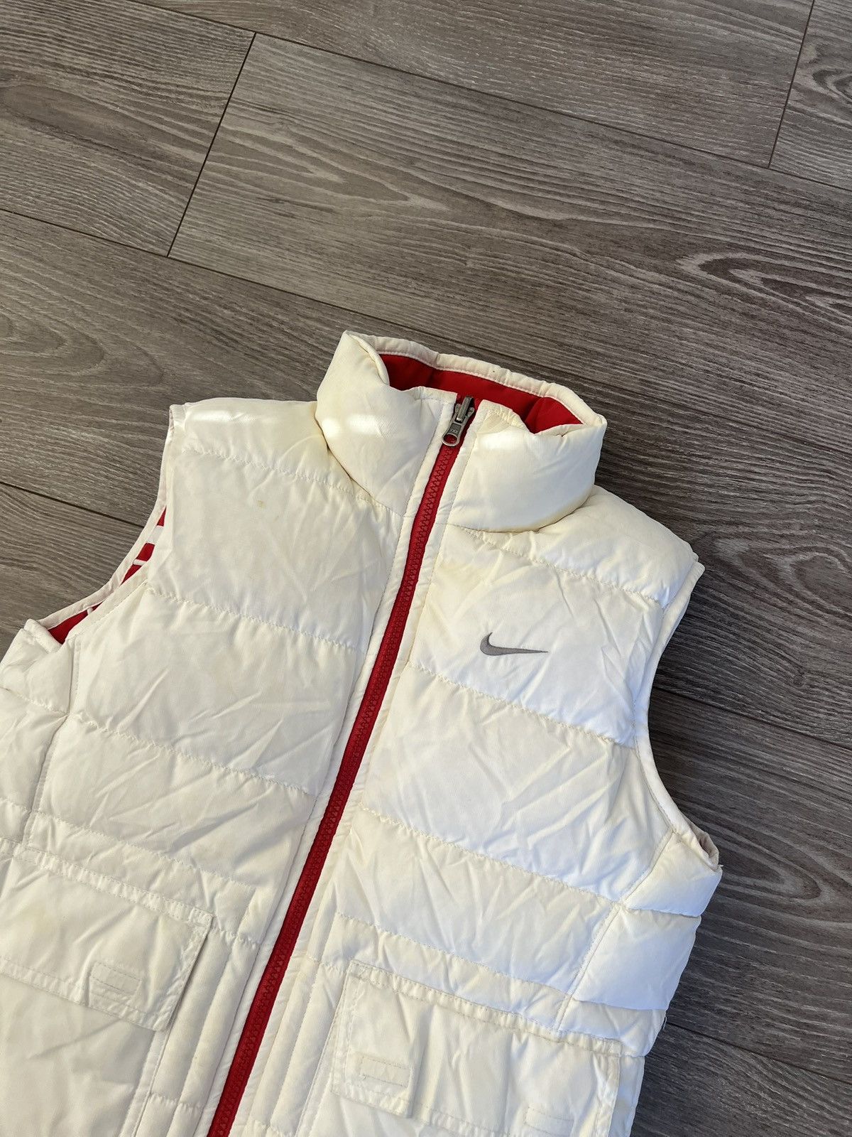 Nike × Vintage ‼️Vintage Knit Swoosh Logo Puffer Reversible Vest‼️ Size S / US 4 / IT 40 - 6 Thumbnail