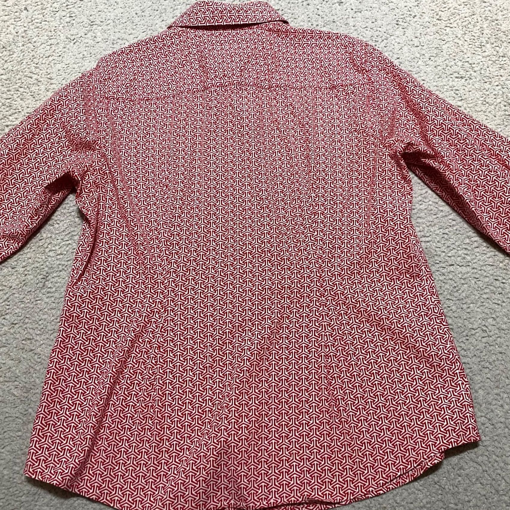 Talbots Talbots Shirt Geometric Red Button-Up Wrinkle Resistant 8 Womens Adult Regular Size Type Regular Long Sleeve Casual Yellow? Size M / US 6-8 / IT 42-44 - 2 Thumbnail