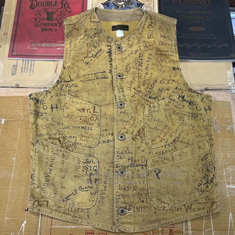 RRL Ralph Lauren RRL Limited Graffiti Vest. Size US S / EU 44-46 / 1 - 1 Thumbnail